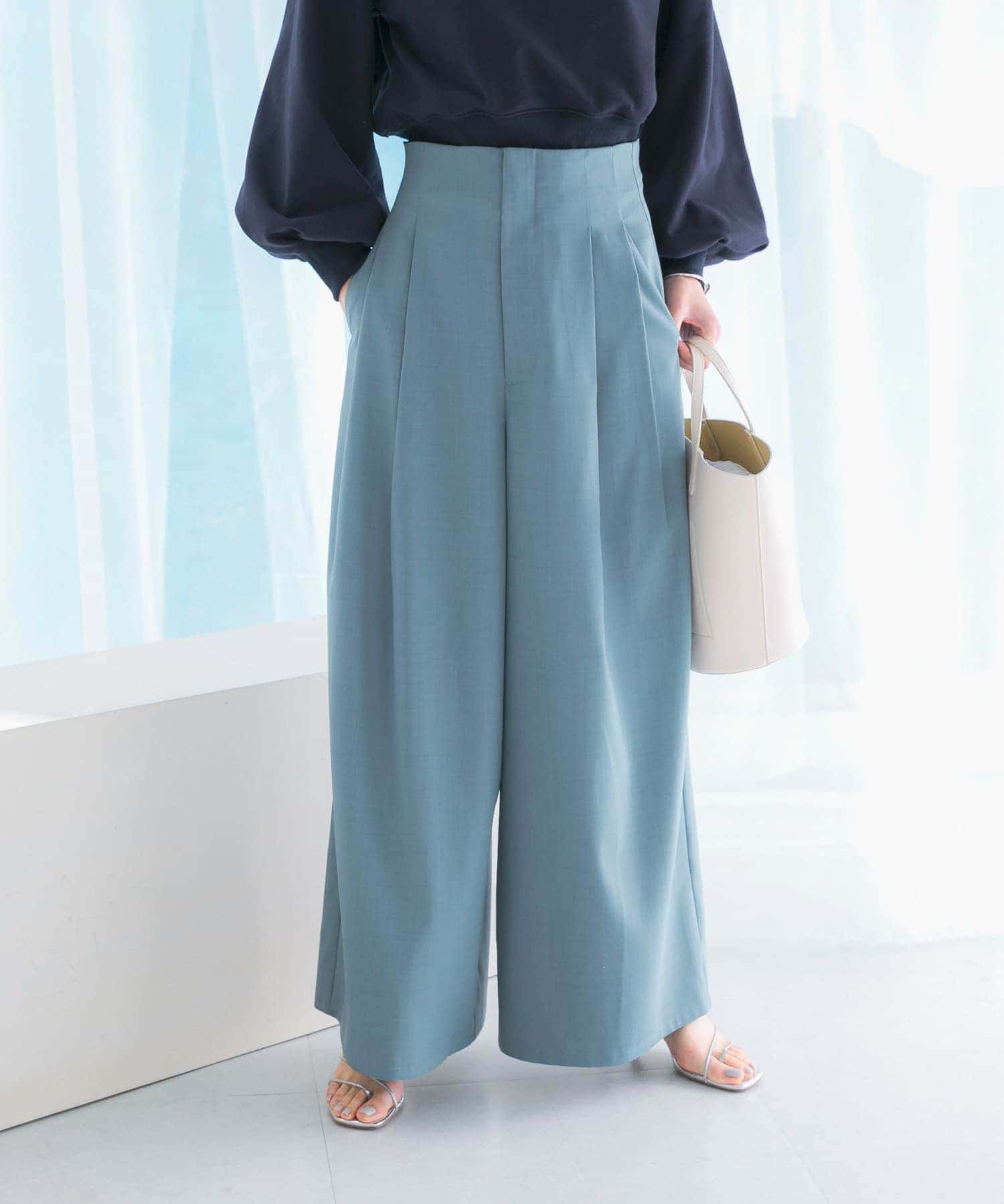 ハイウエストワイドパンツ
