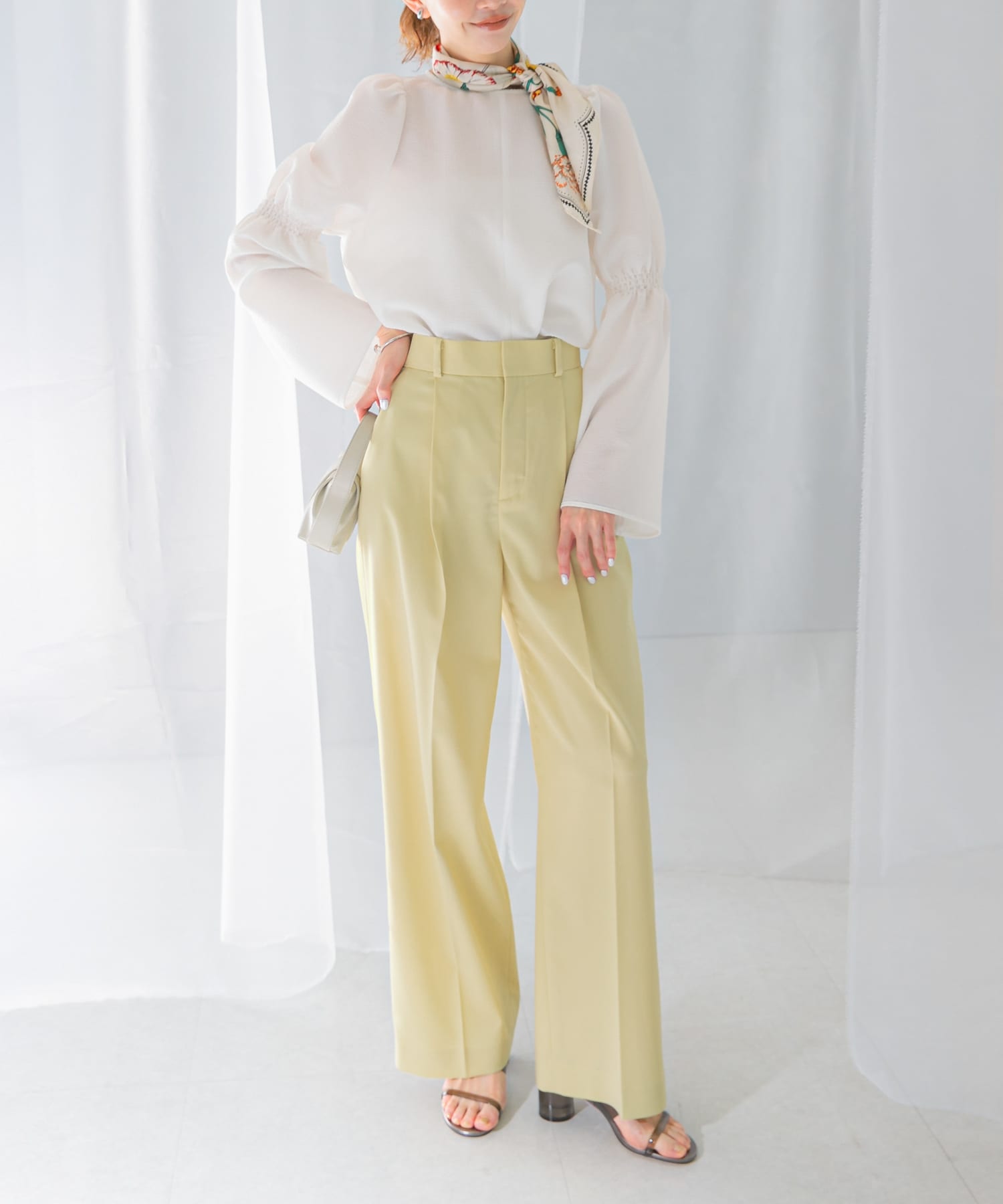 ハイウエストワイドスラックス