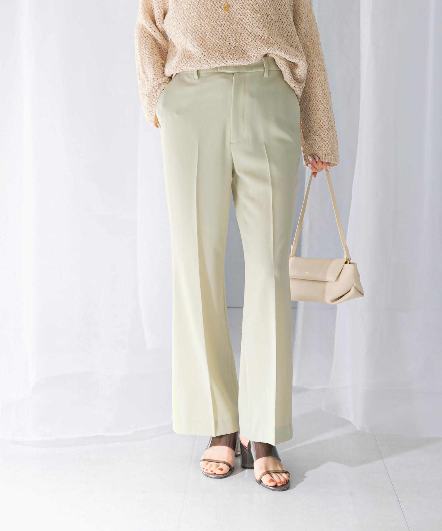 防シワセミフレアパンツ