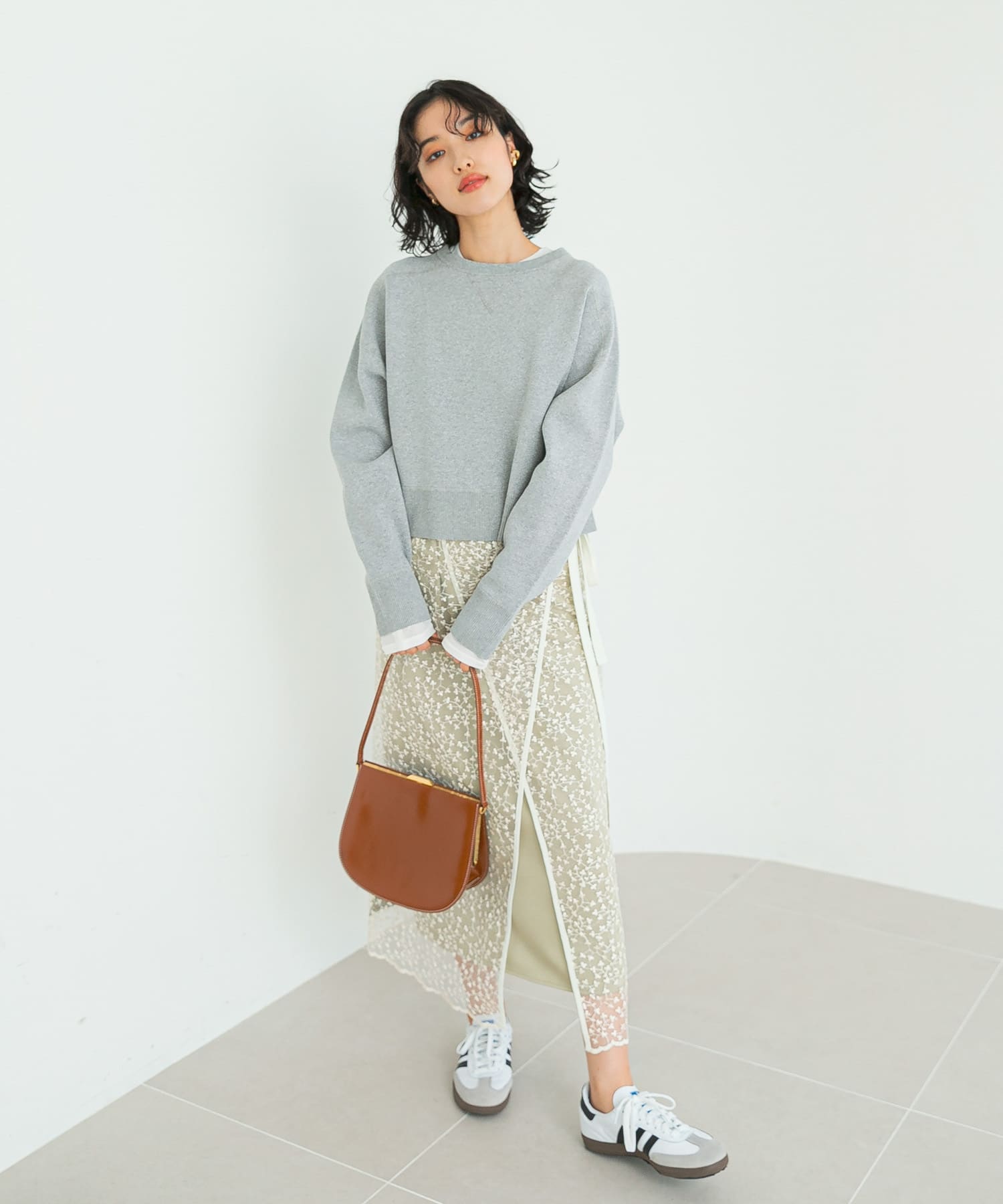 ROSSO アーバンリサーチ　フラワースパンコールレーススカート URBAN RESEARCH ROSSO｜フラワースパンコールレーススカート