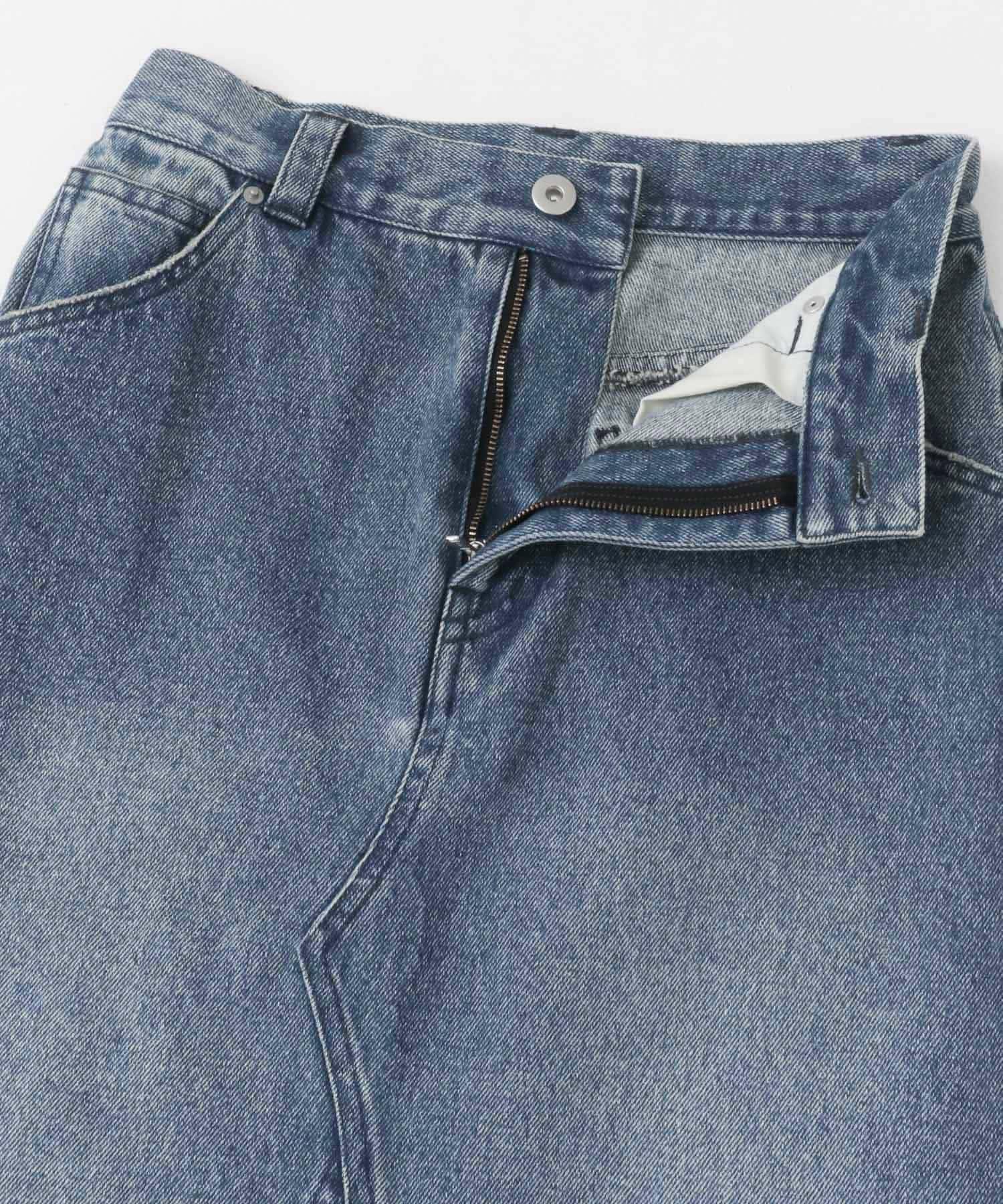 セミフレアデニムスカート BLUE 36