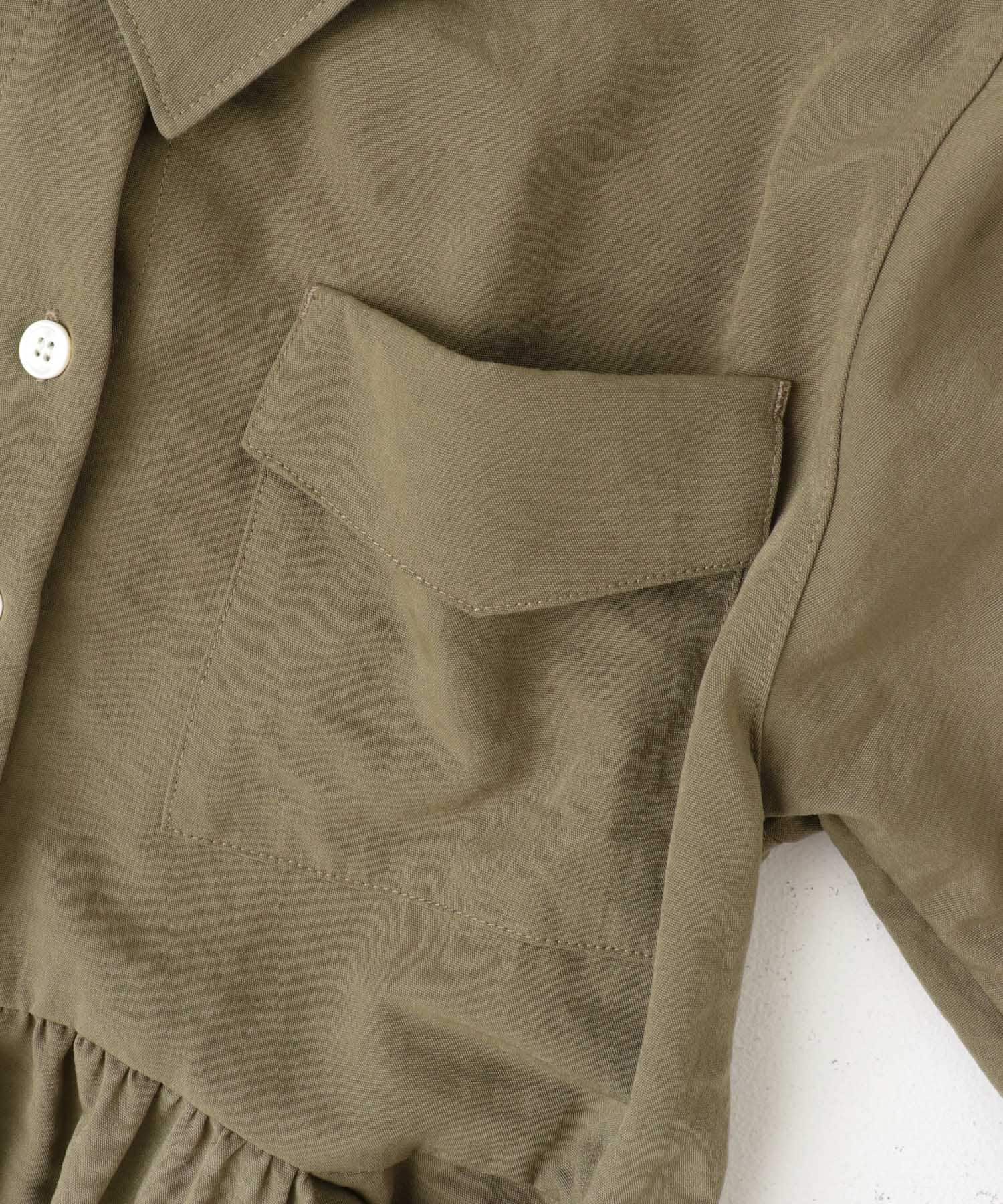 F by ROSSO　フラップデザインシャツワンピース KHAKI 36