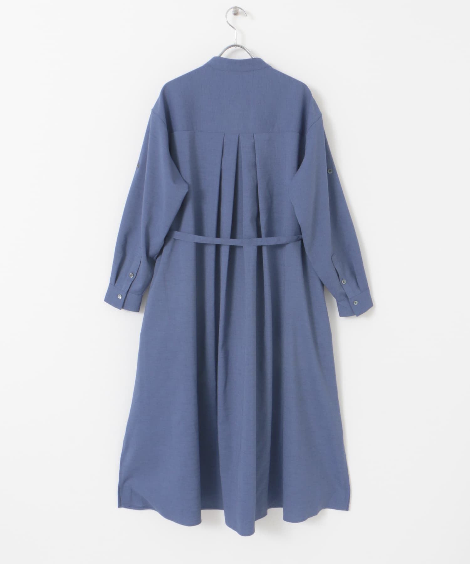 ウォッシャブルリネンライクシャツワンピース(FREE BLUE): ワンピース