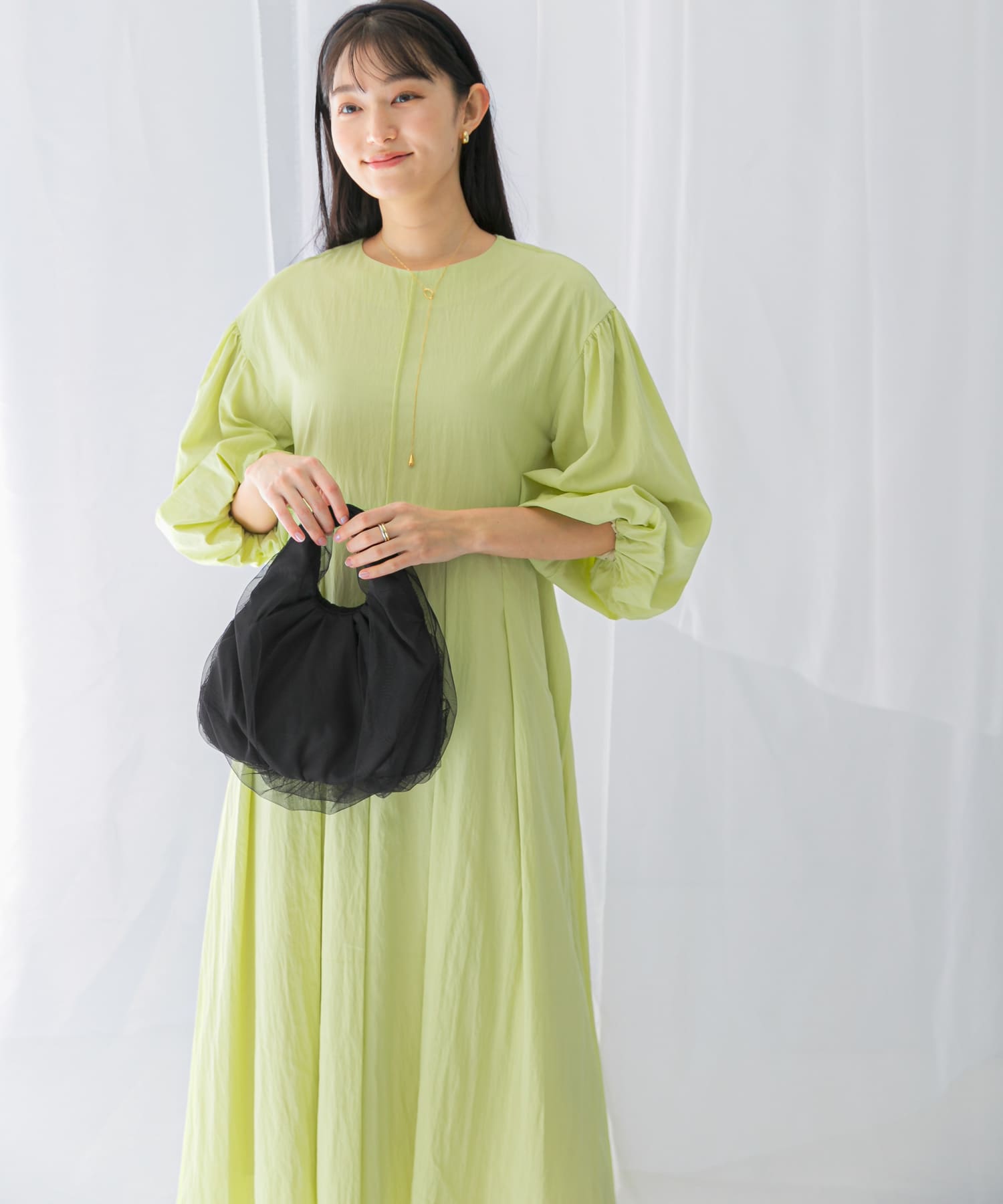 ボリュームスリーブタックワンピース(FREE NAVY): ワンピース｜URBAN