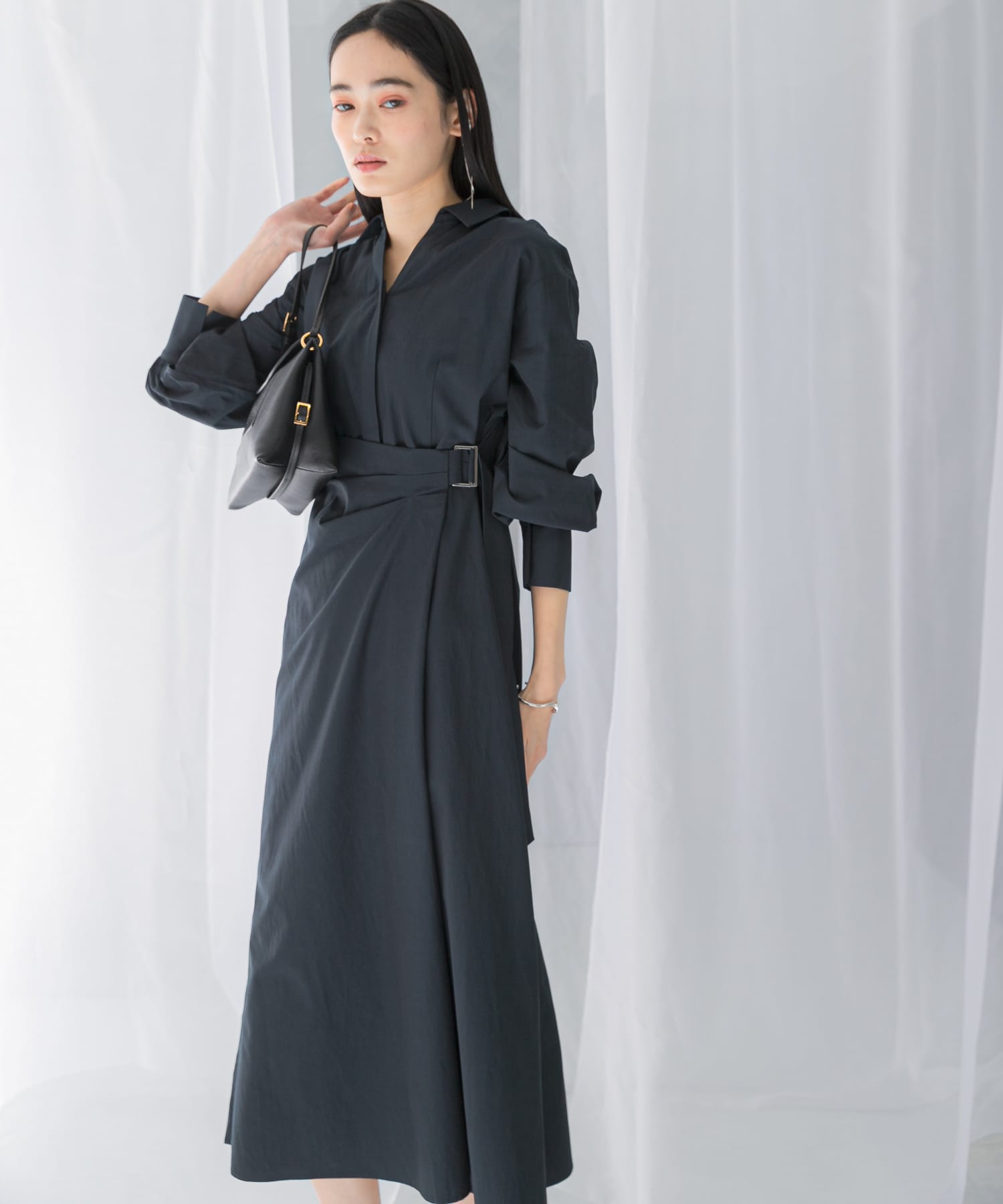 ラップデザインスキッパーワンピース(FREE NAVY): ワンピース｜URBAN