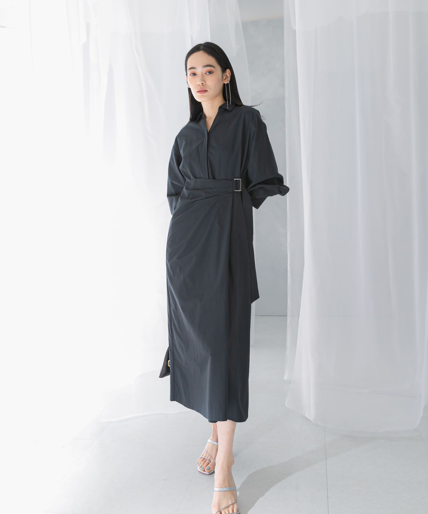 ラップデザインスキッパーワンピース(FREE NAVY): ワンピース｜URBAN