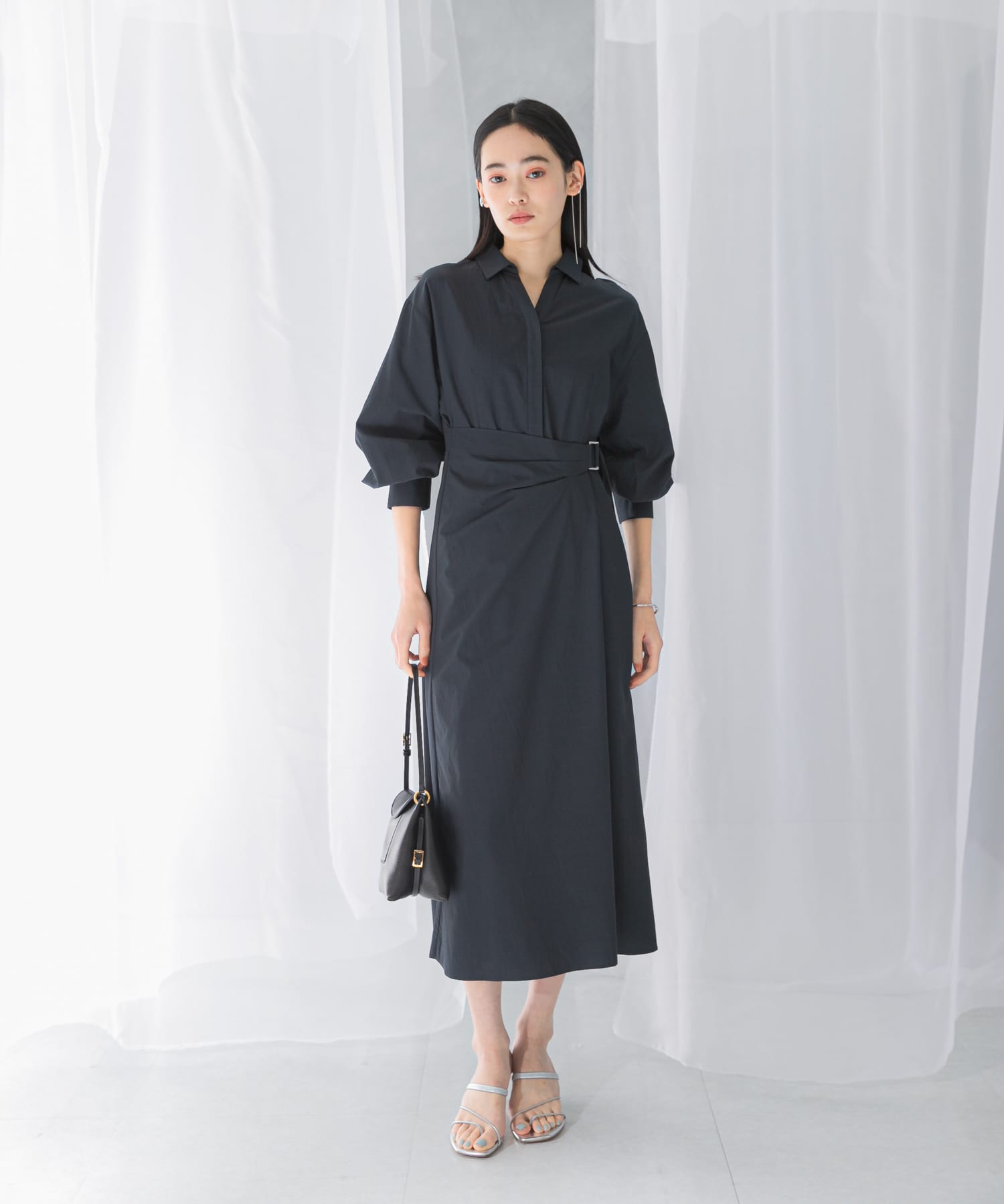 ラップデザインスキッパーワンピース(FREE NAVY): ワンピース｜URBAN