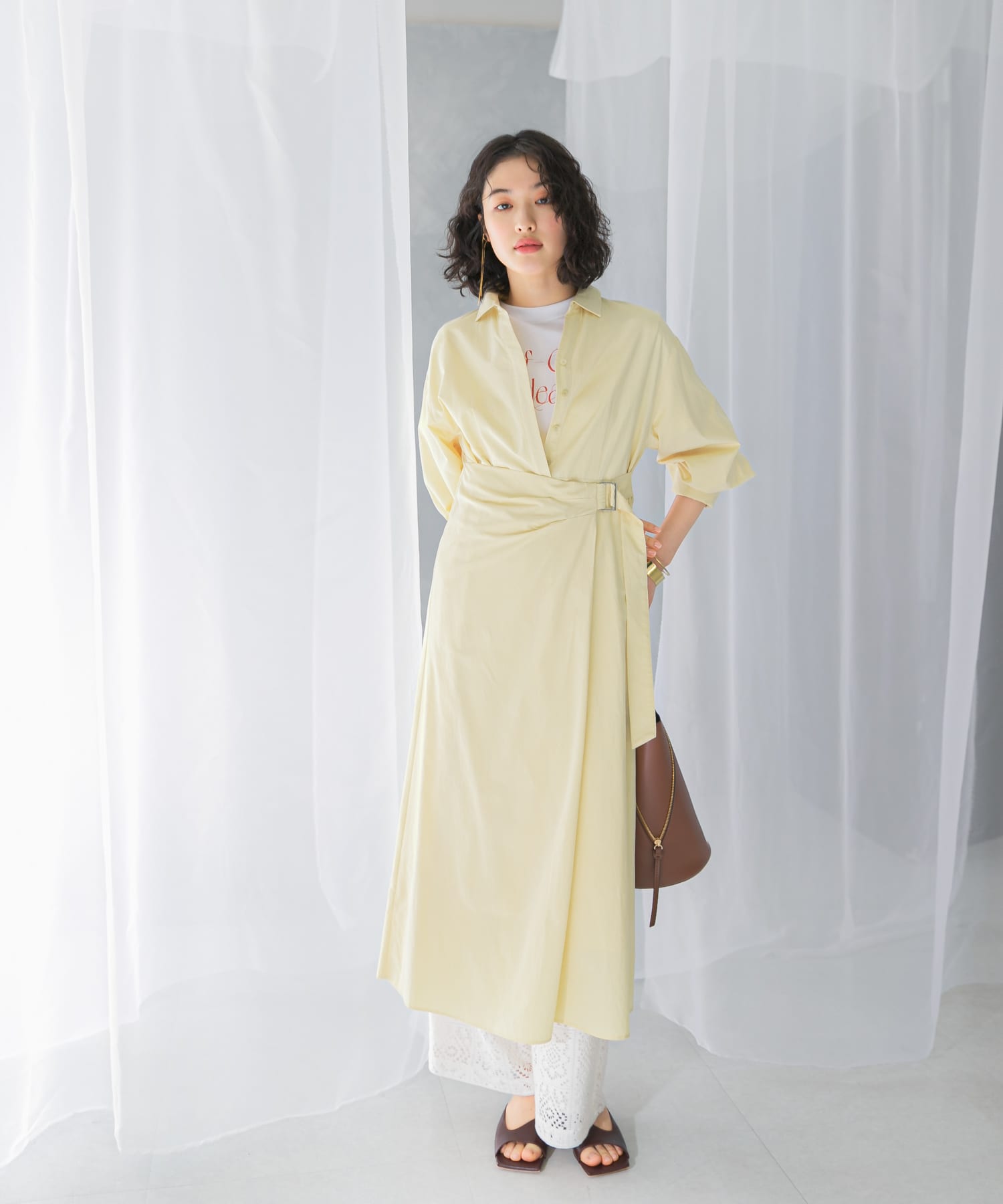 ラップデザインスキッパーワンピース(FREE NAVY): ワンピース｜URBAN