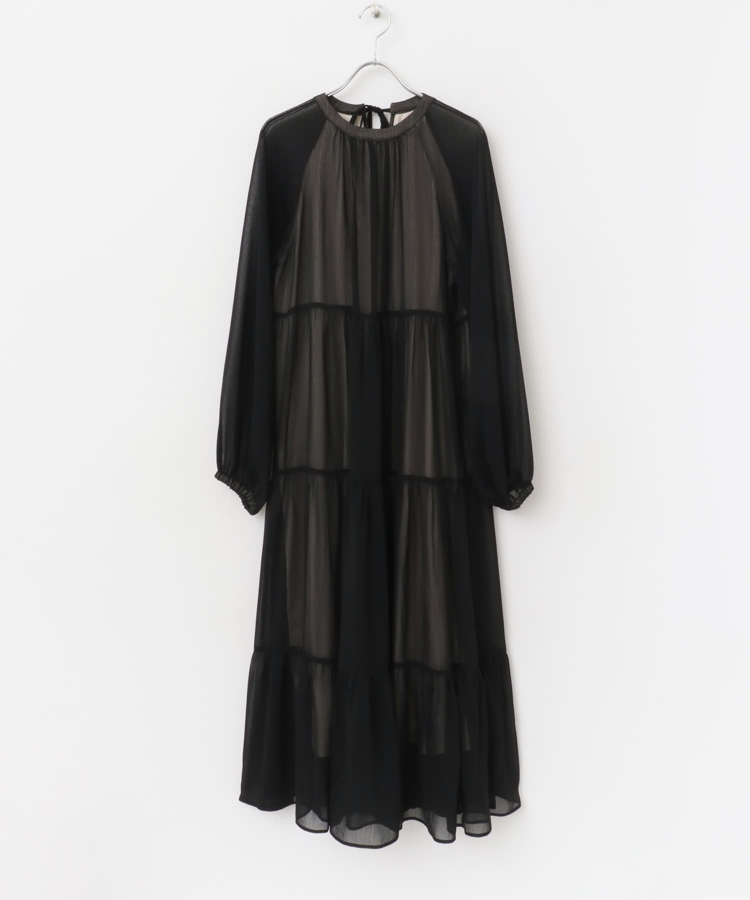 シアーティアードワンピース BLACK FREE