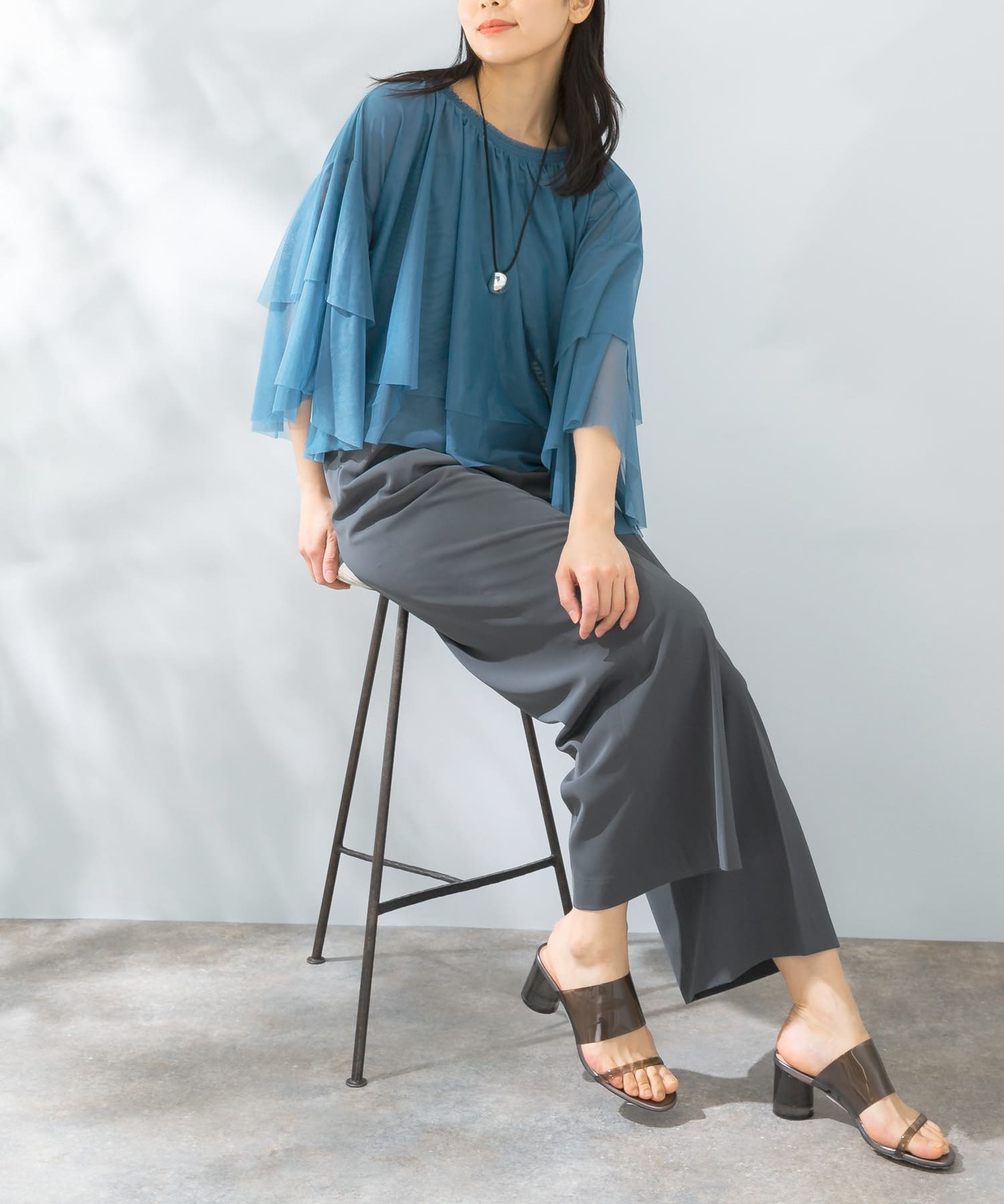 チュールブラウスセットオールインワン