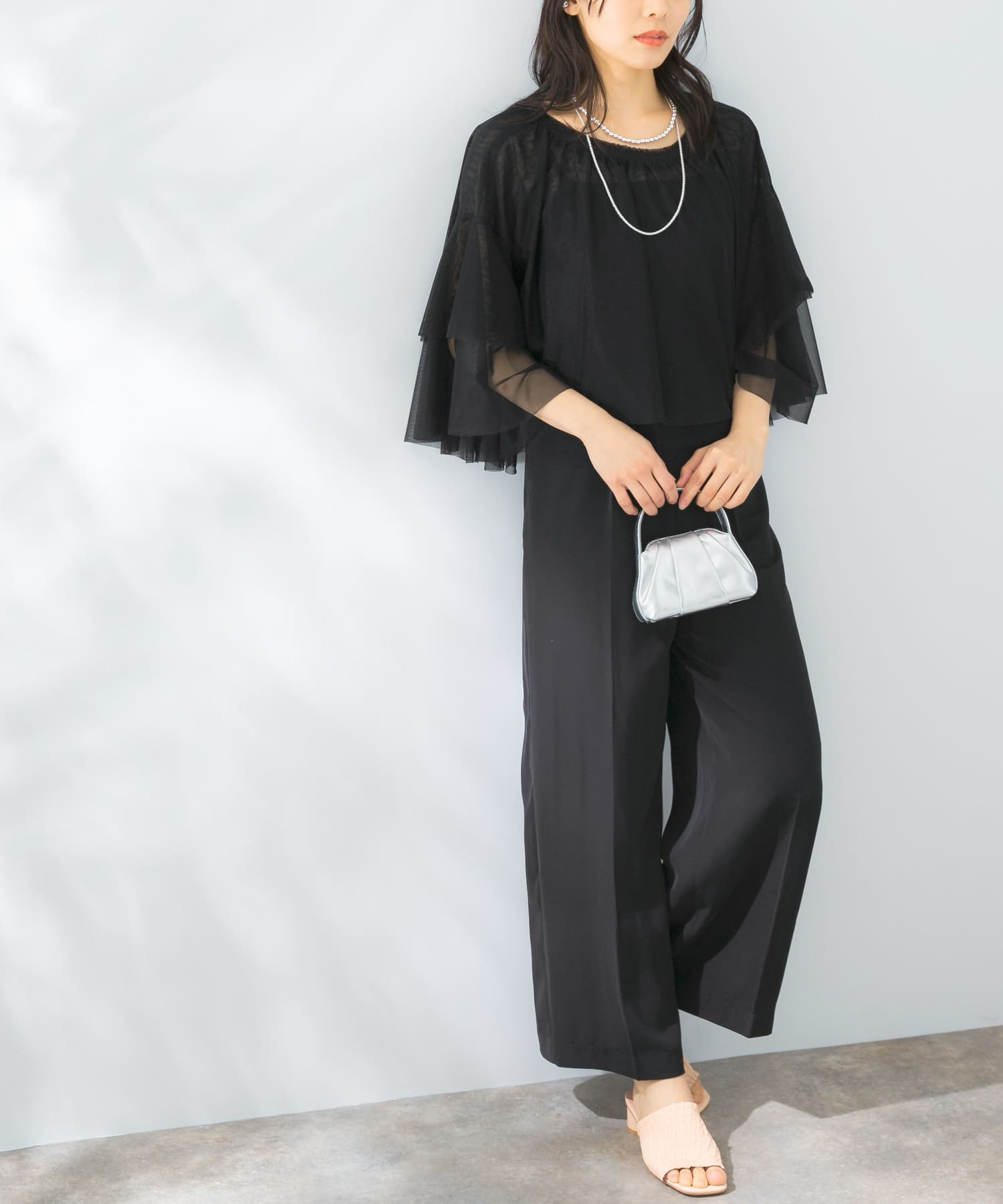 チュールブラウスセットオールインワン