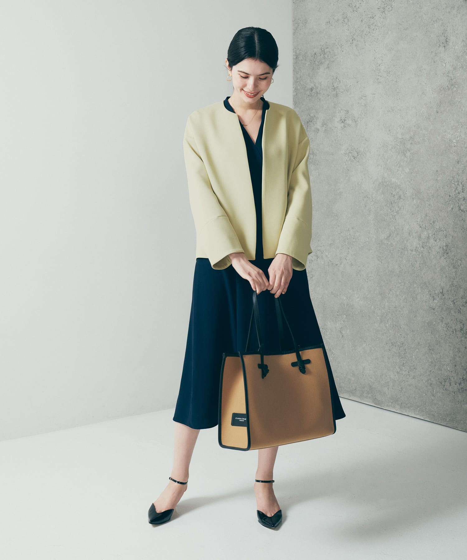 極美品♪リヴドロア◆ピーチクロスガウンコート　袖RIB　羽織り　ライトアウター さらっと羽織って決まる】袖リブガウンコート | RIVE DROITE