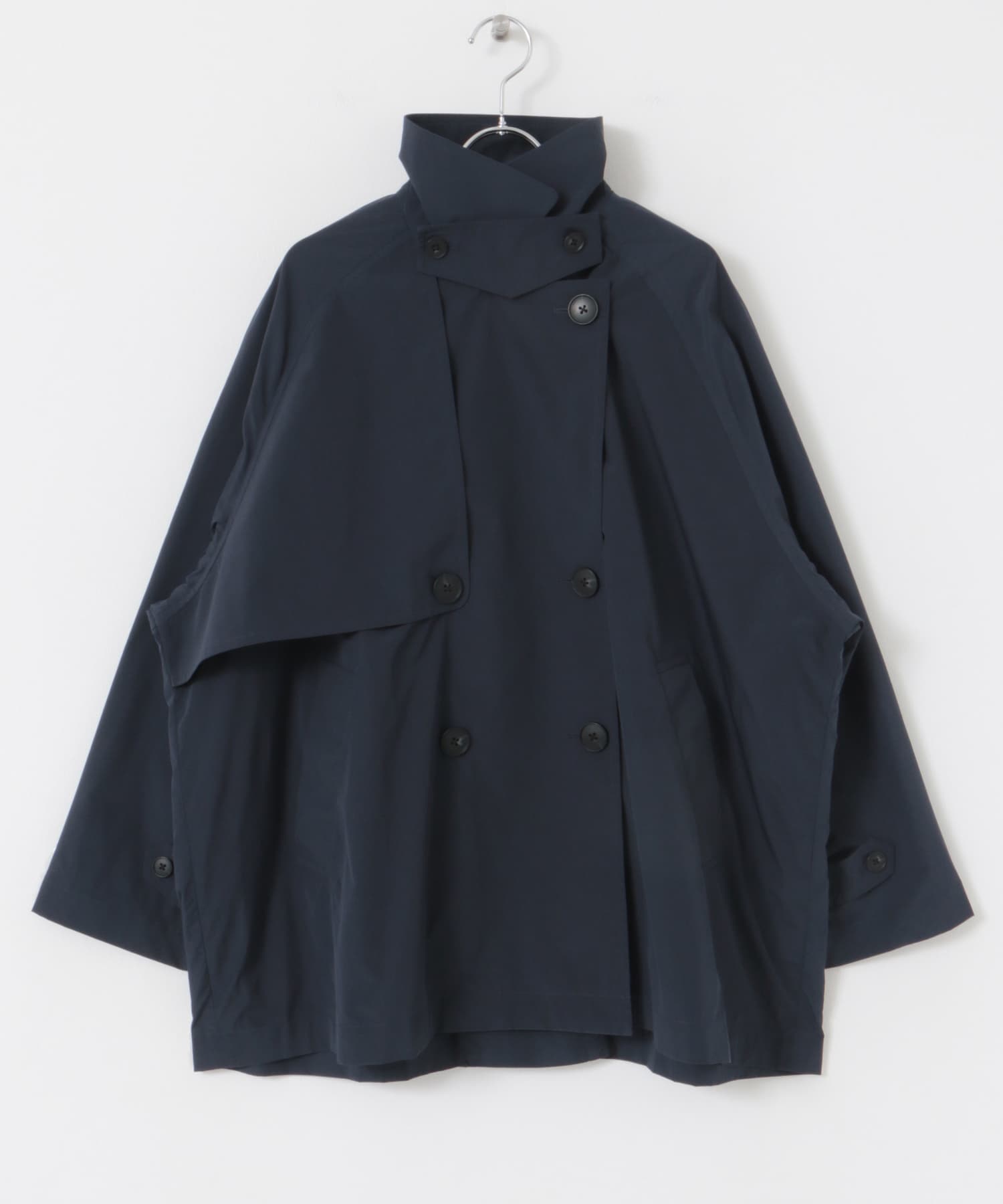 『WEB/一部店舗限定』撥水ショートトレンチコート NAVY FREE