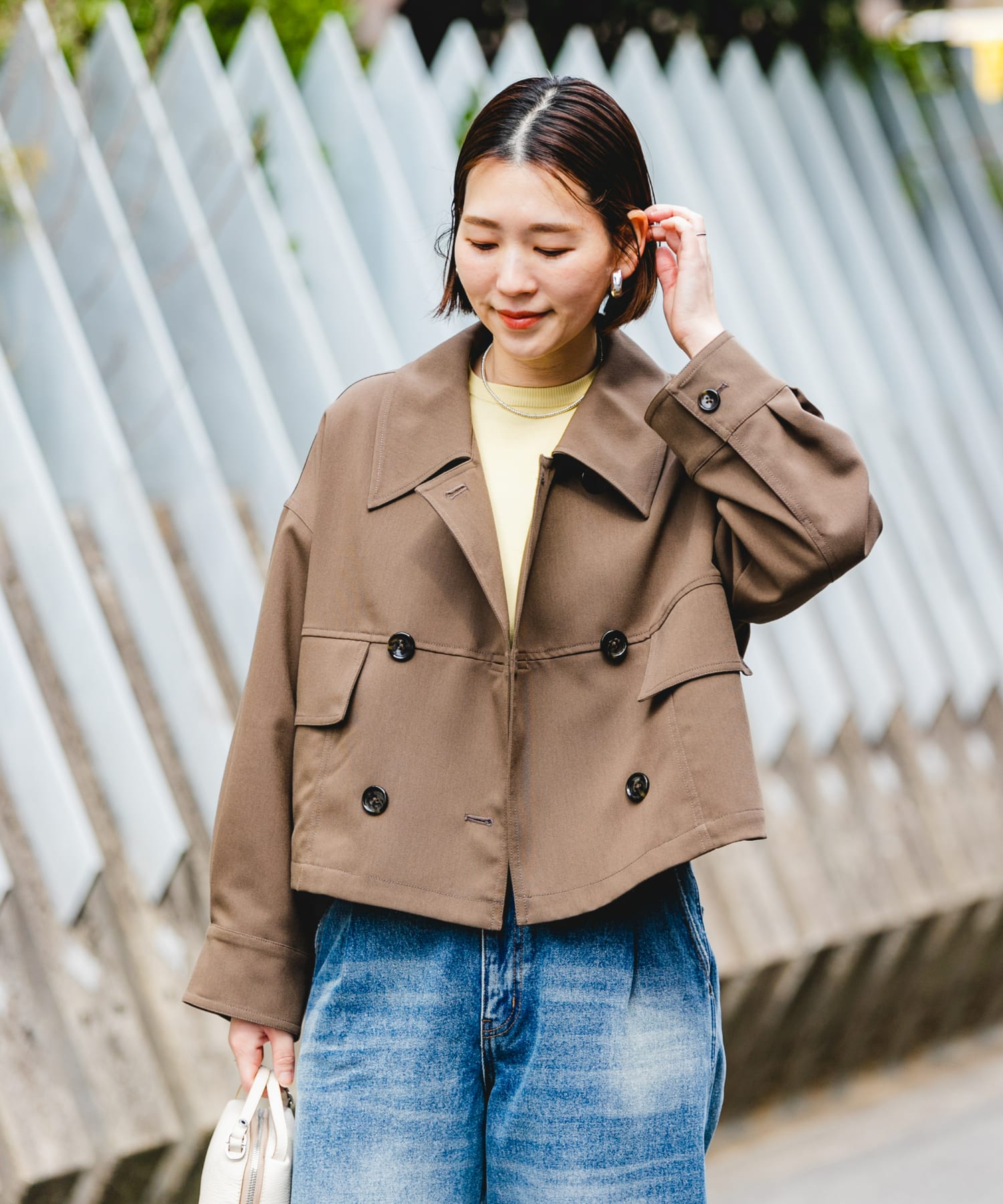 F by ROSSO　ビッグカラーダブルショートコート