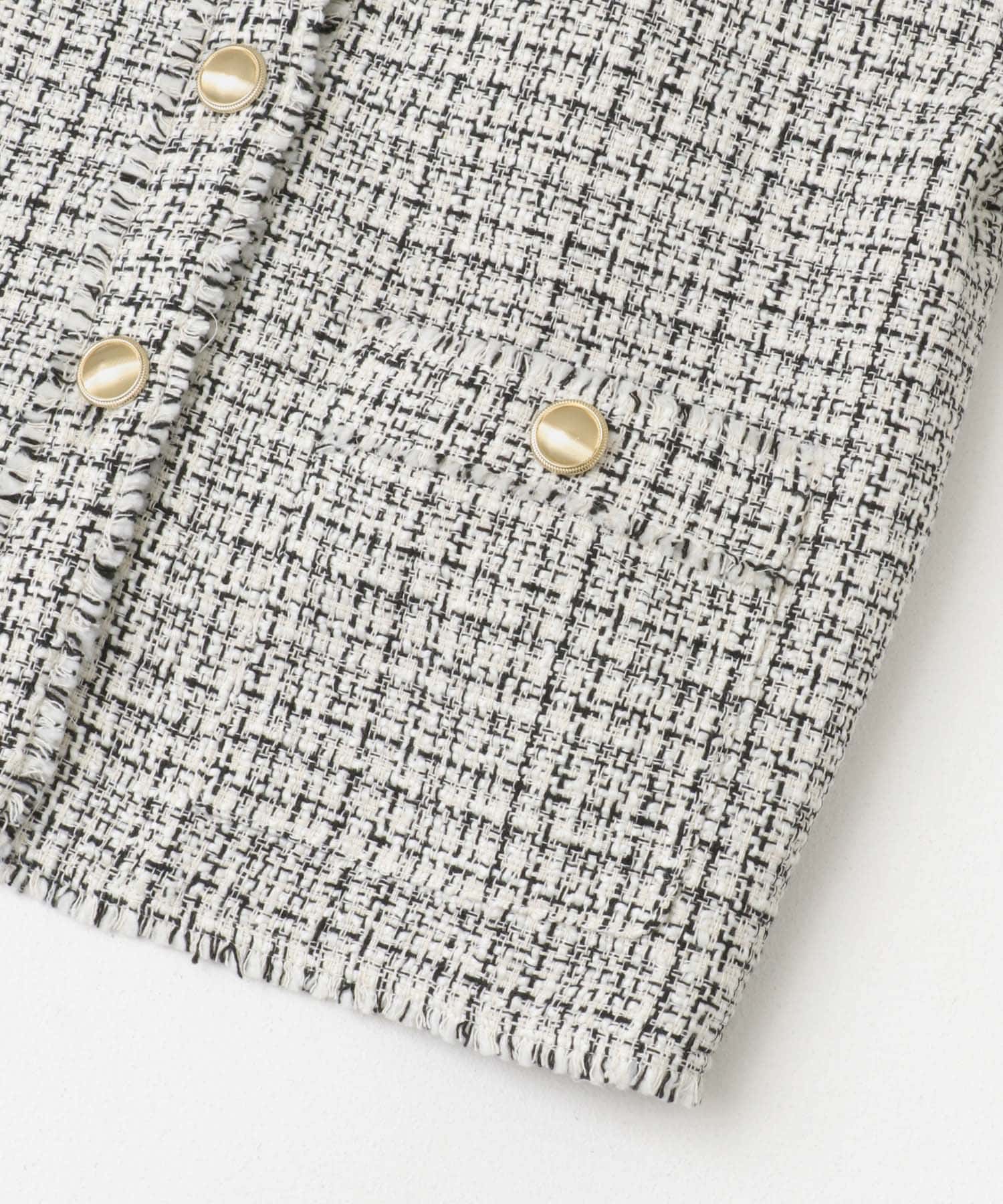 F by ROSSO　ツイードノーカラージャケット OFF WHITE FREE