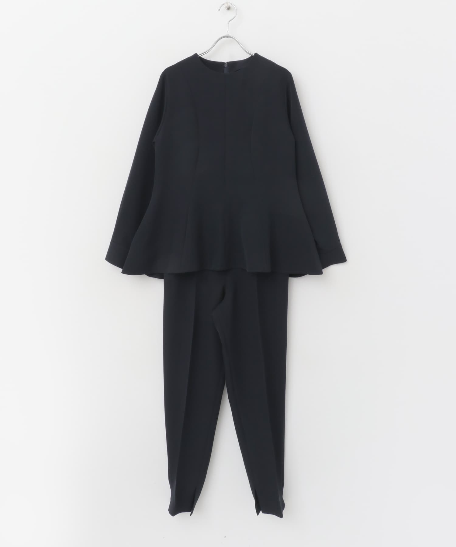 F by ROSSO　ペプラムブラウス+テーパードパンツ NAVY 36