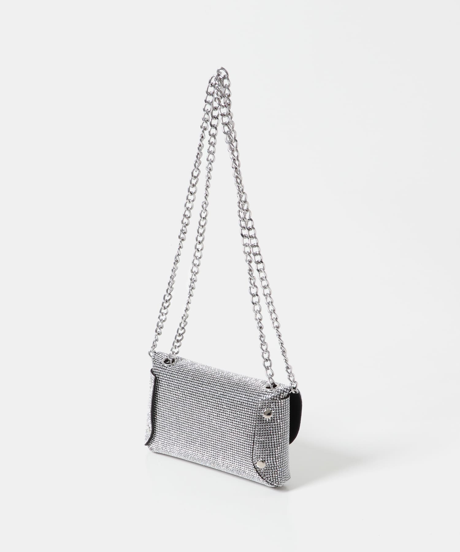 ラインストーンフラップバッグ SILVER -