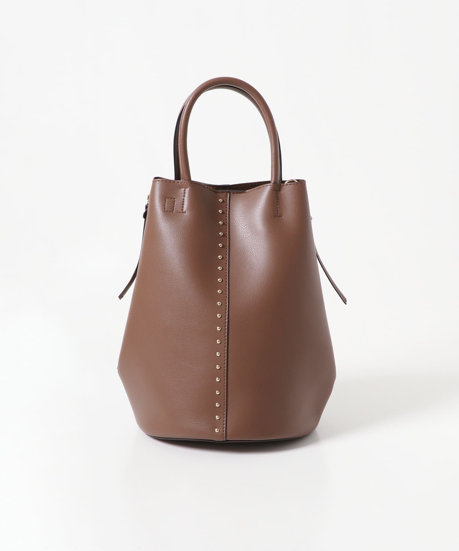サイドジップバケットバッグ BROWN -0