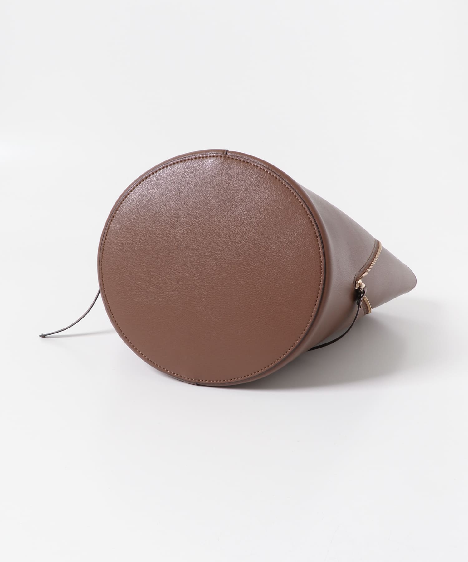 サイドジップバケットバッグ BROWN -0