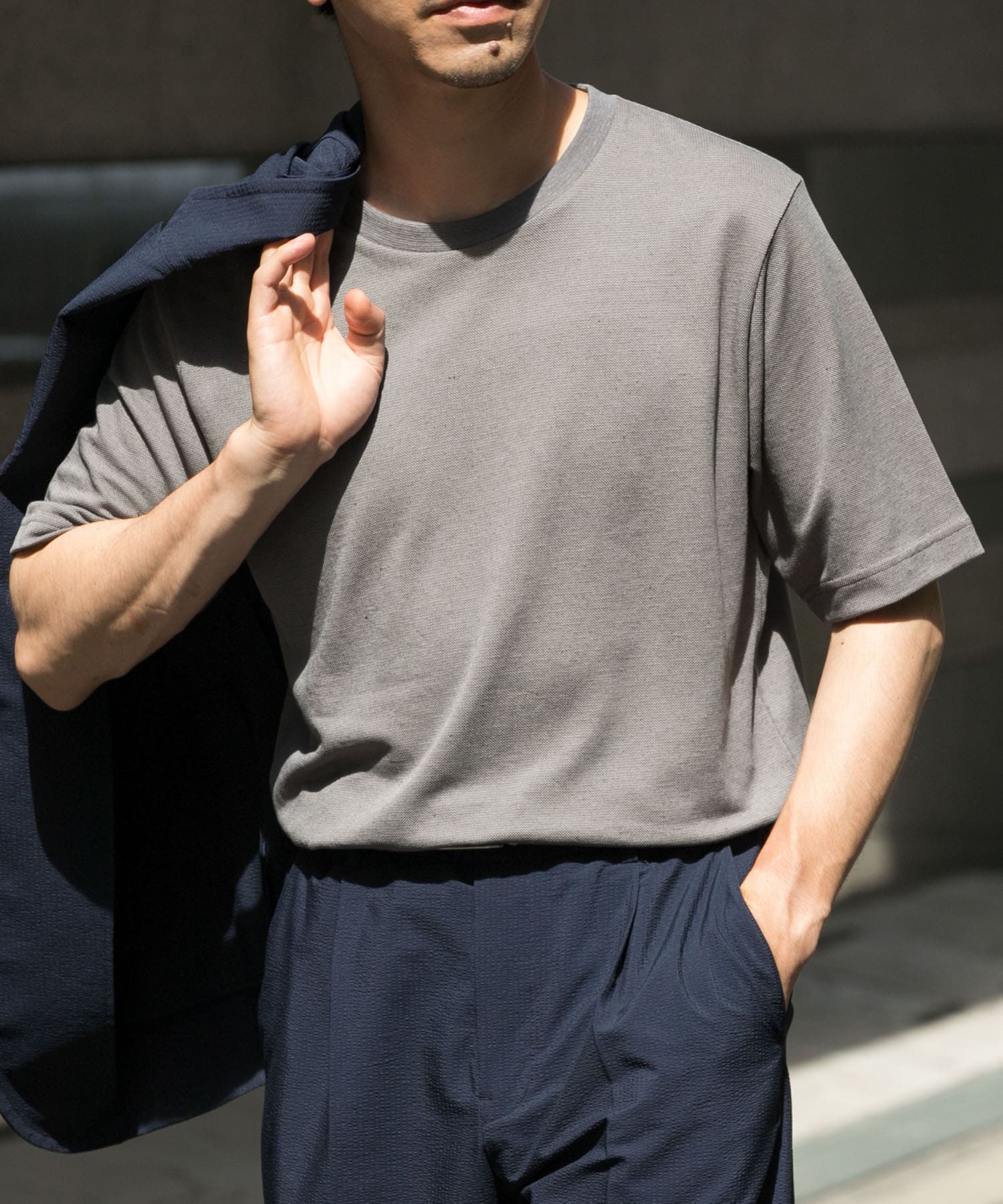 『WEB限定』『XLサイズあり』リネン混カノコクルーTシャツ