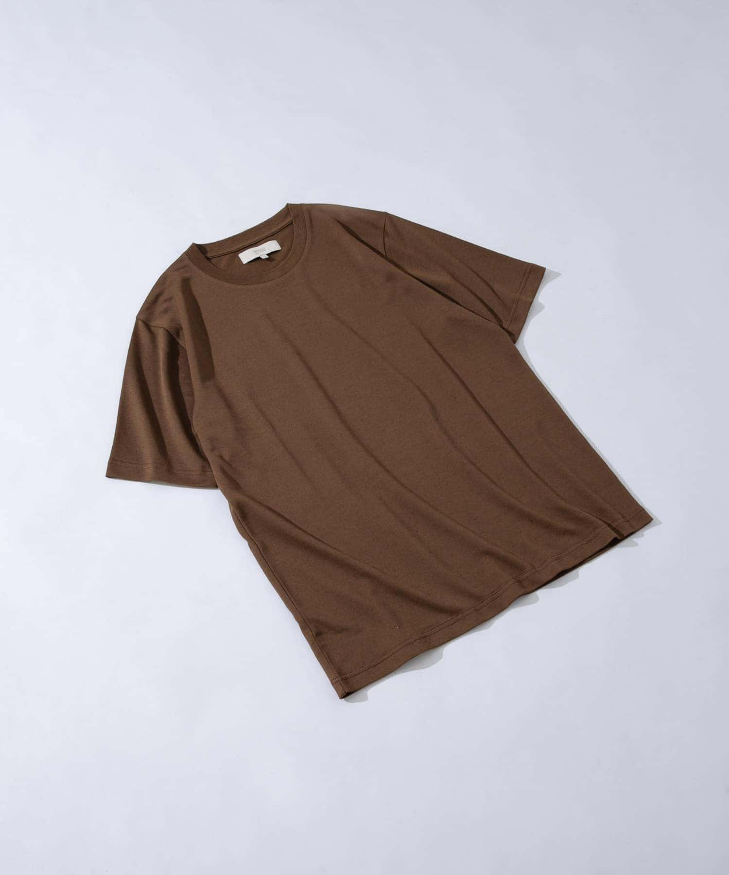 『WEB限定』『XLサイズあり』リネン混カノコクルーTシャツ BROWN L