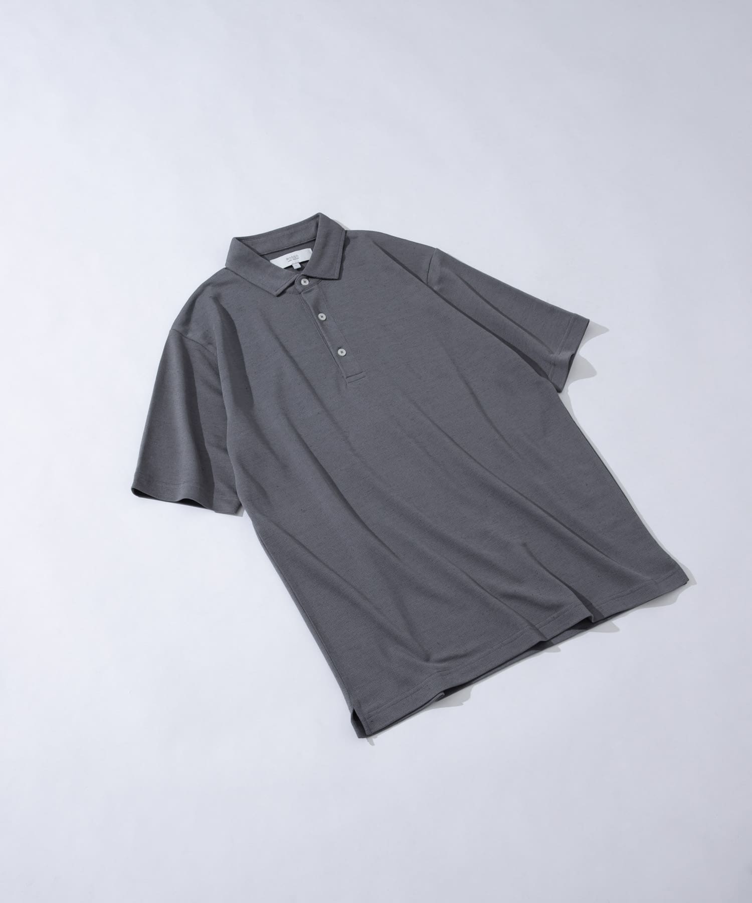 『WEB限定』『XLサイズあり』 リネン混カノコポロシャツ CHARCOAL S
