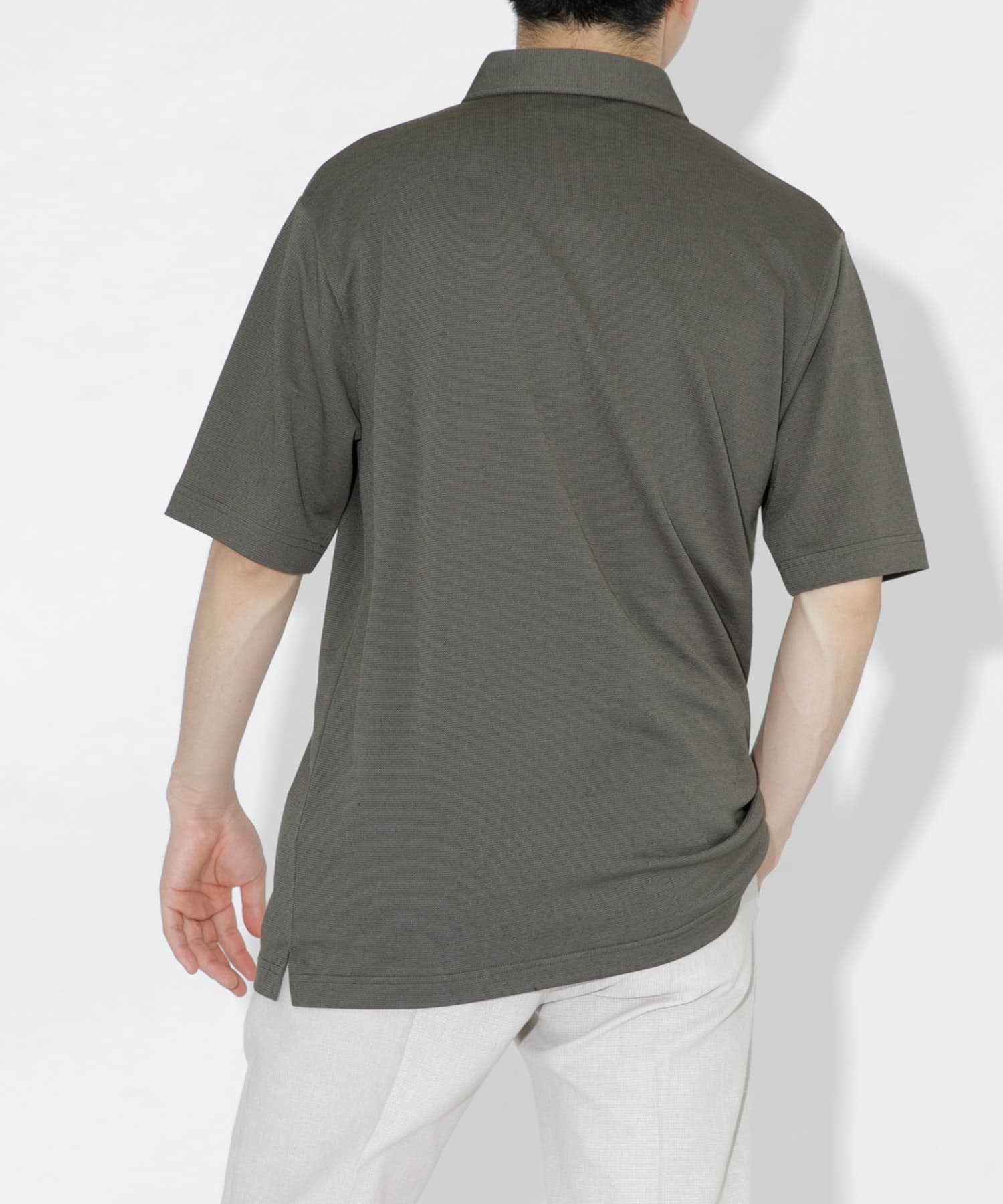 WEB限定』『XLサイズあり』 リネン混カノコポロシャツ(S BROWN