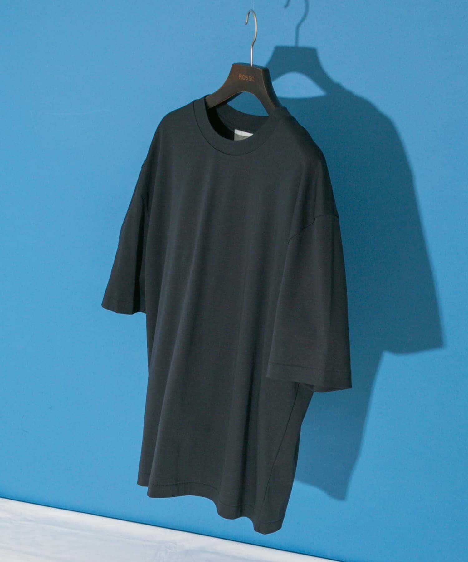 『XLサイズあり』『UR TECH』防汚加工 リラックスクルーネックTシャツ NAVY M