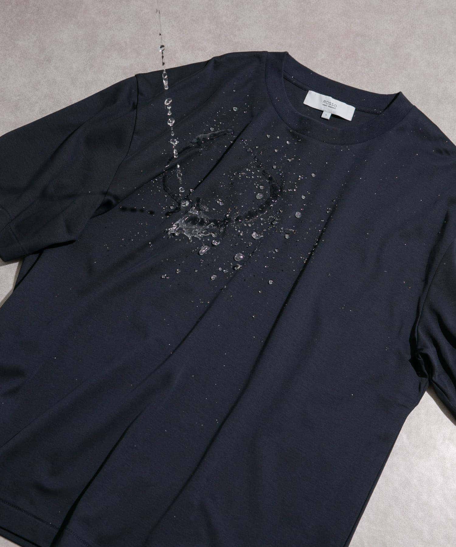 『XLサイズあり』『UR TECH』防汚加工 リラックスクルーネックTシャツ NAVY XL