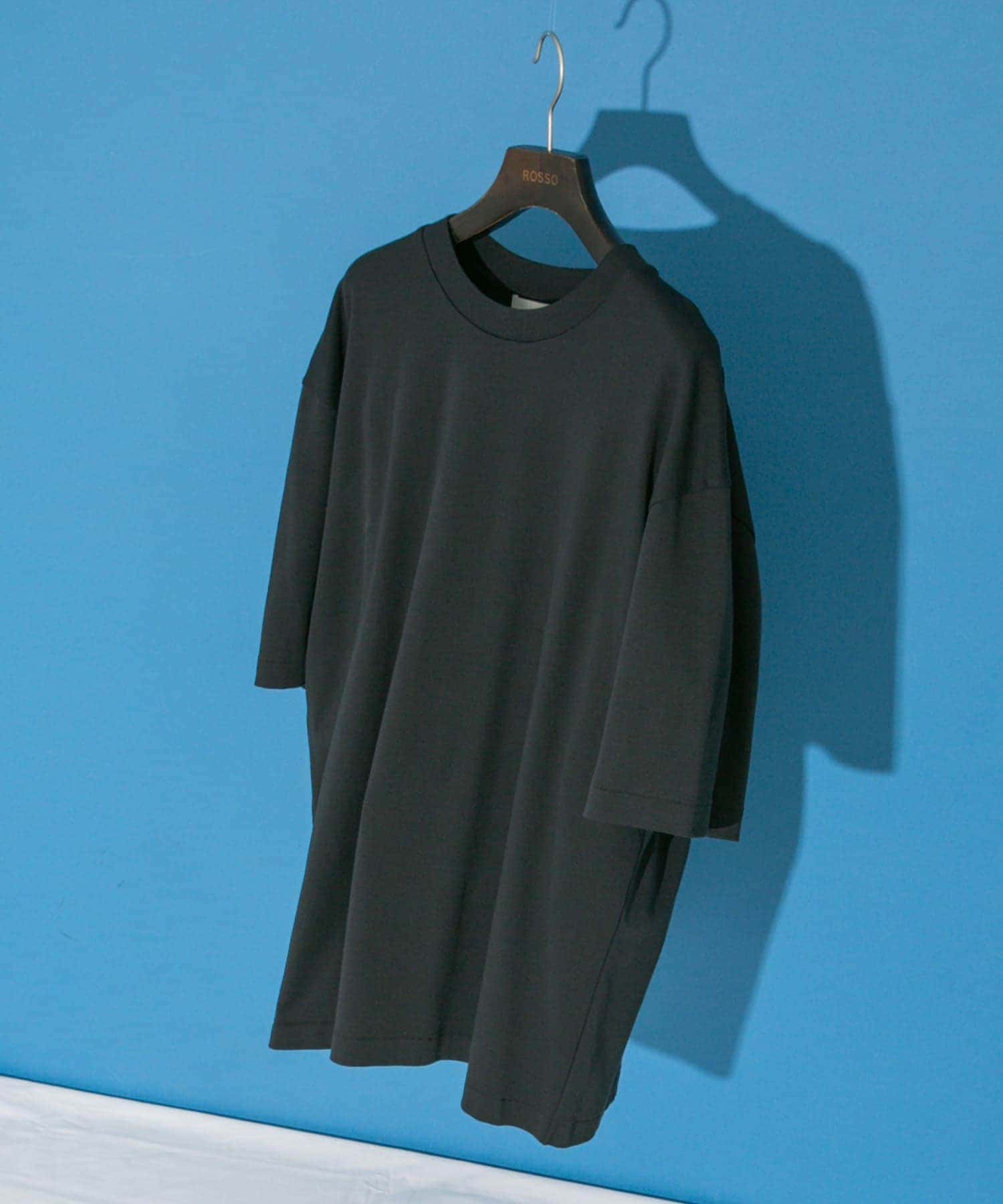 『XLサイズあり』『UR TECH』防汚加工 リラックスクルーネックTシャツ BLACK S