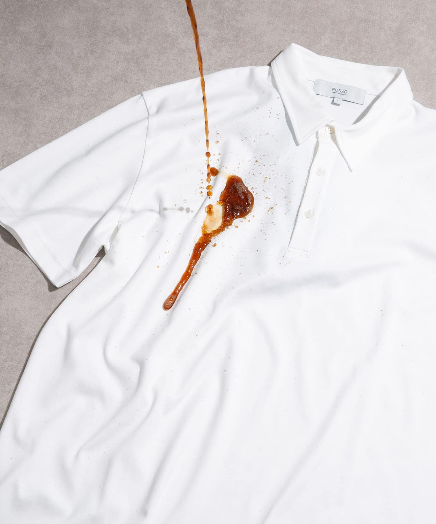 『XLサイズあり』『UR TECH』防汚加工リラックス半袖ポロシャツ WHITE XL