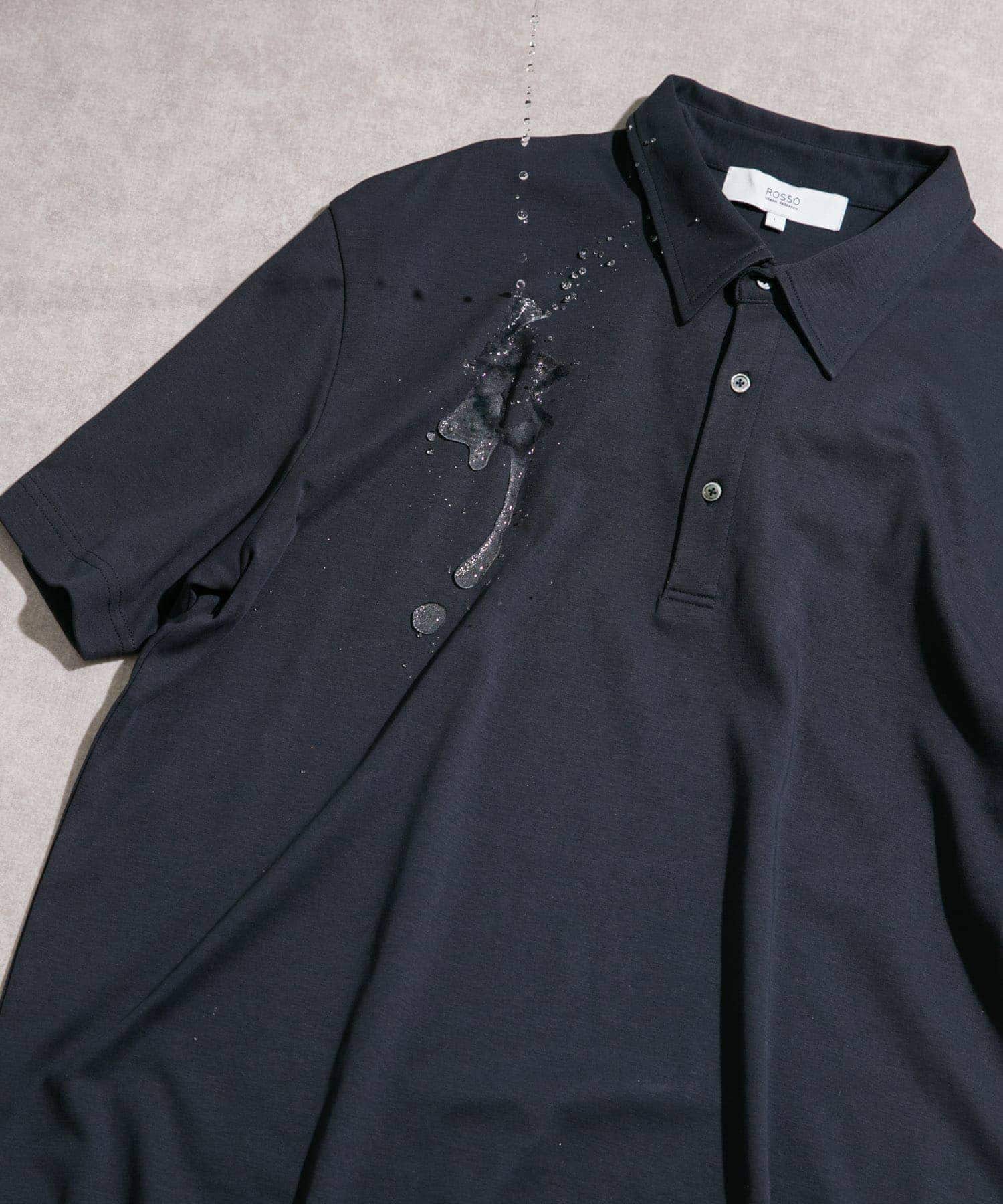 『XLサイズあり』『UR TECH』防汚加工リラックス半袖ポロシャツ NAVY M