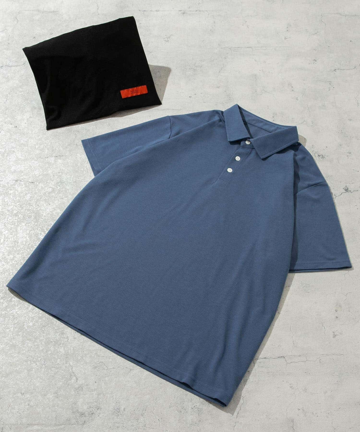 『XLサイズあり』ハイパフォーマンス鹿の子ポロシャツ BLUE GRAY S