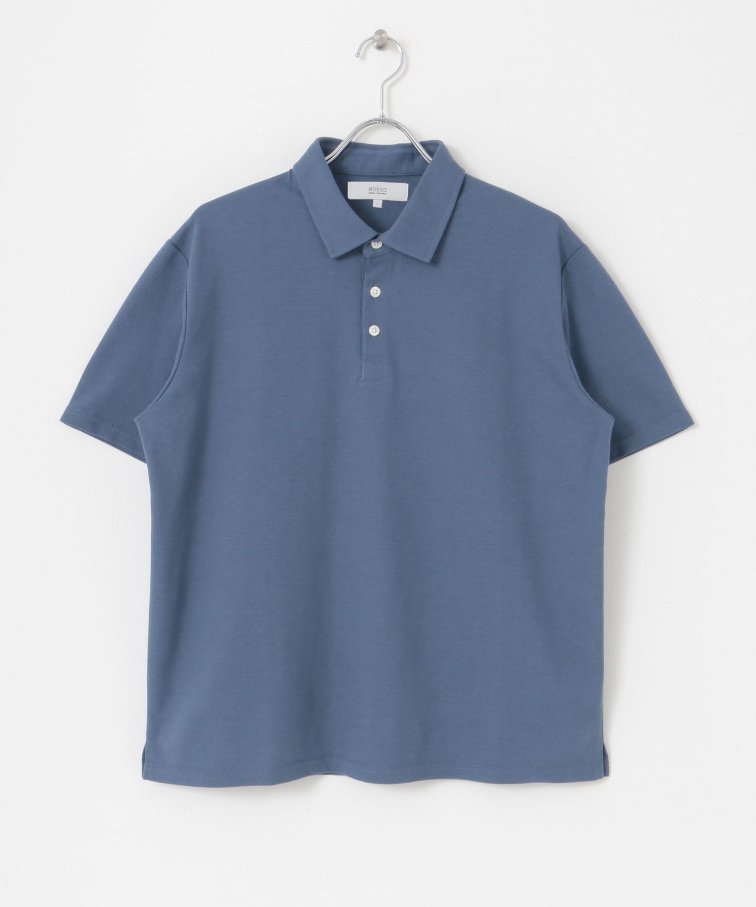『XLサイズあり』ハイパフォーマンス鹿の子ポロシャツ BLUE GRAY S