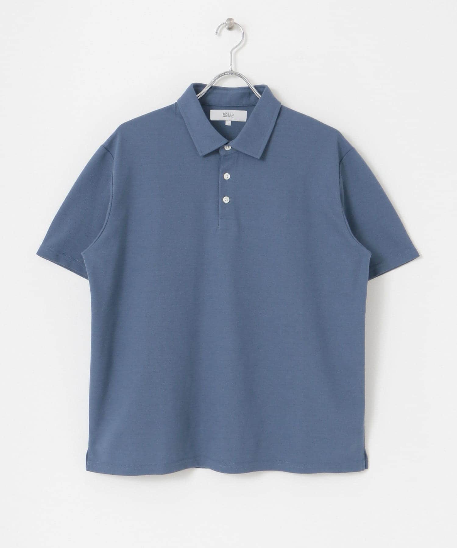 『XLサイズあり』ハイパフォーマンス鹿の子ポロシャツ BLUE GRAY S