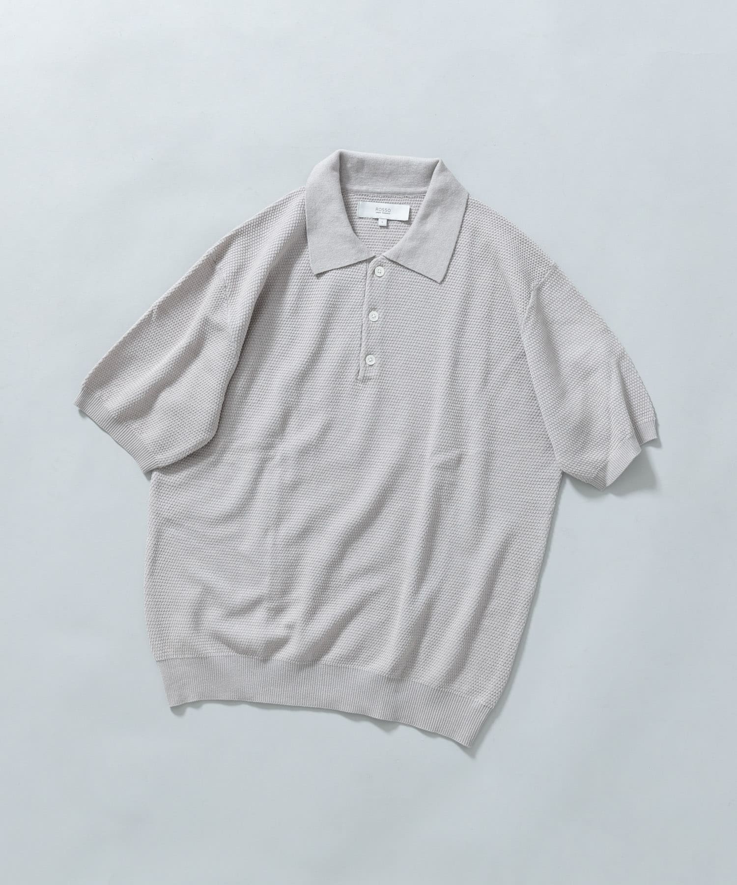 『WEB限定』変形カノコ半袖ニットポロ LIGHT GRAY M
