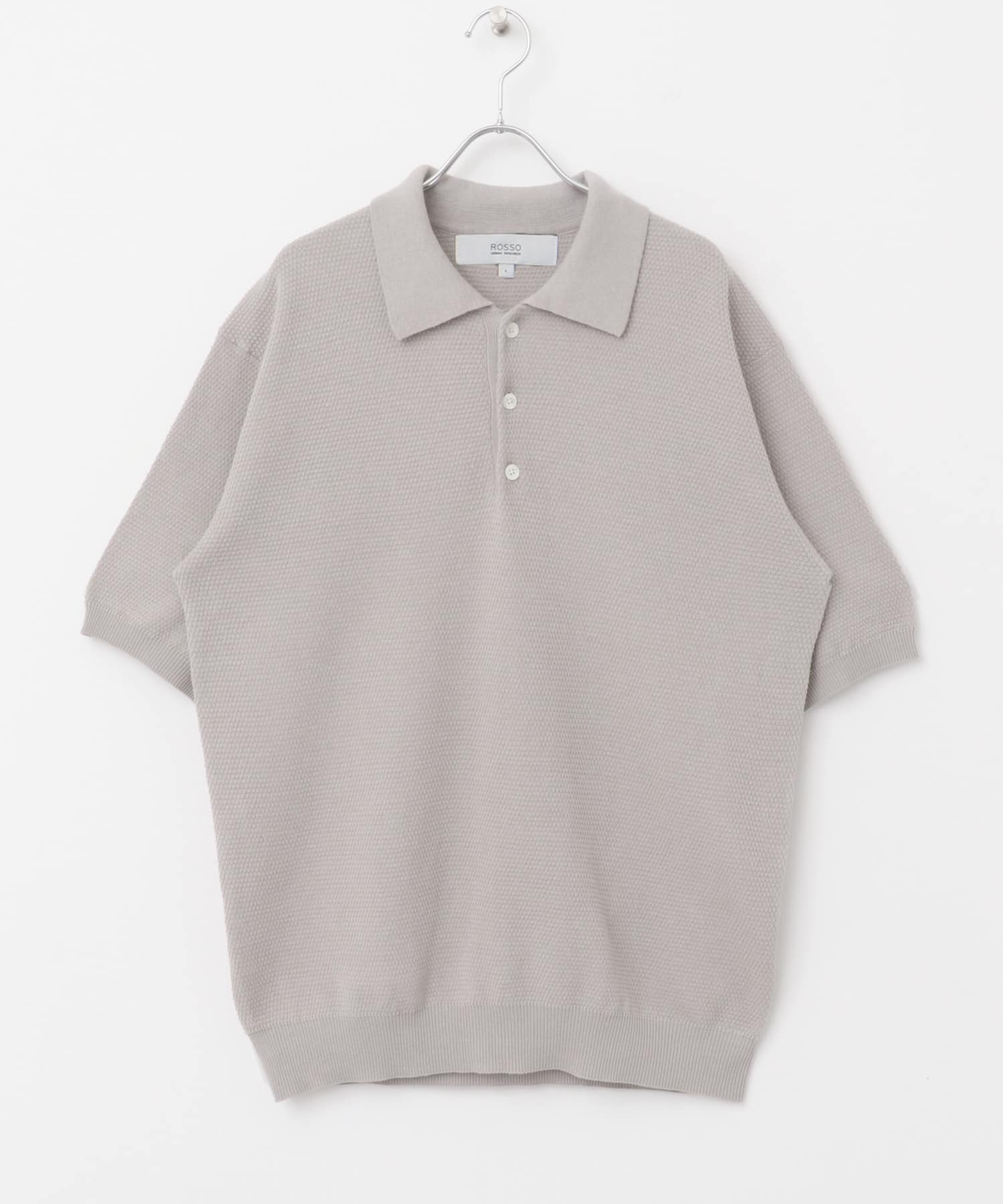 『WEB限定』変形カノコ半袖ニットポロ LIGHT GRAY M