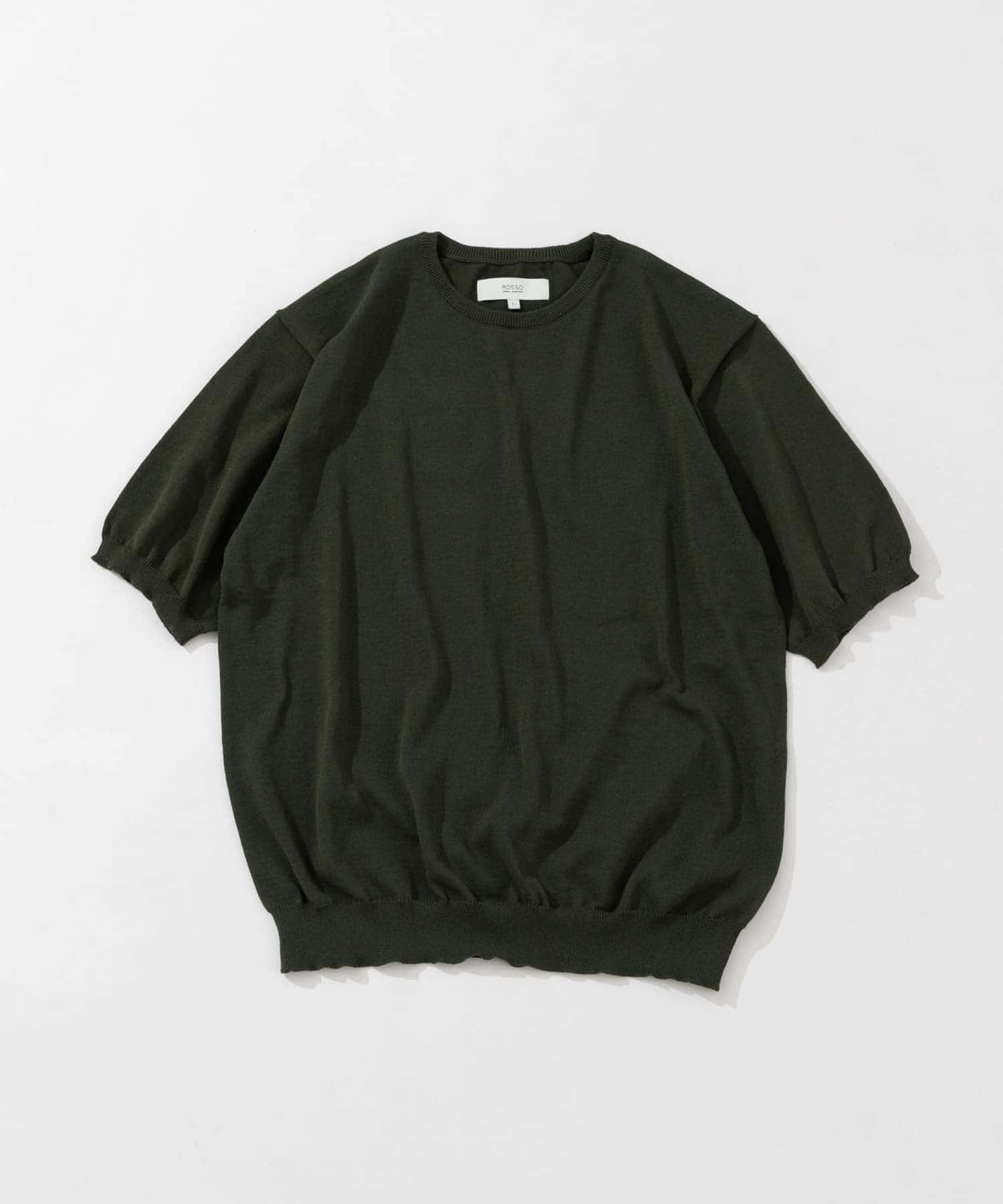『UR TECH ひやサラクール』AIRDRY半袖クルーニット KHAKI M