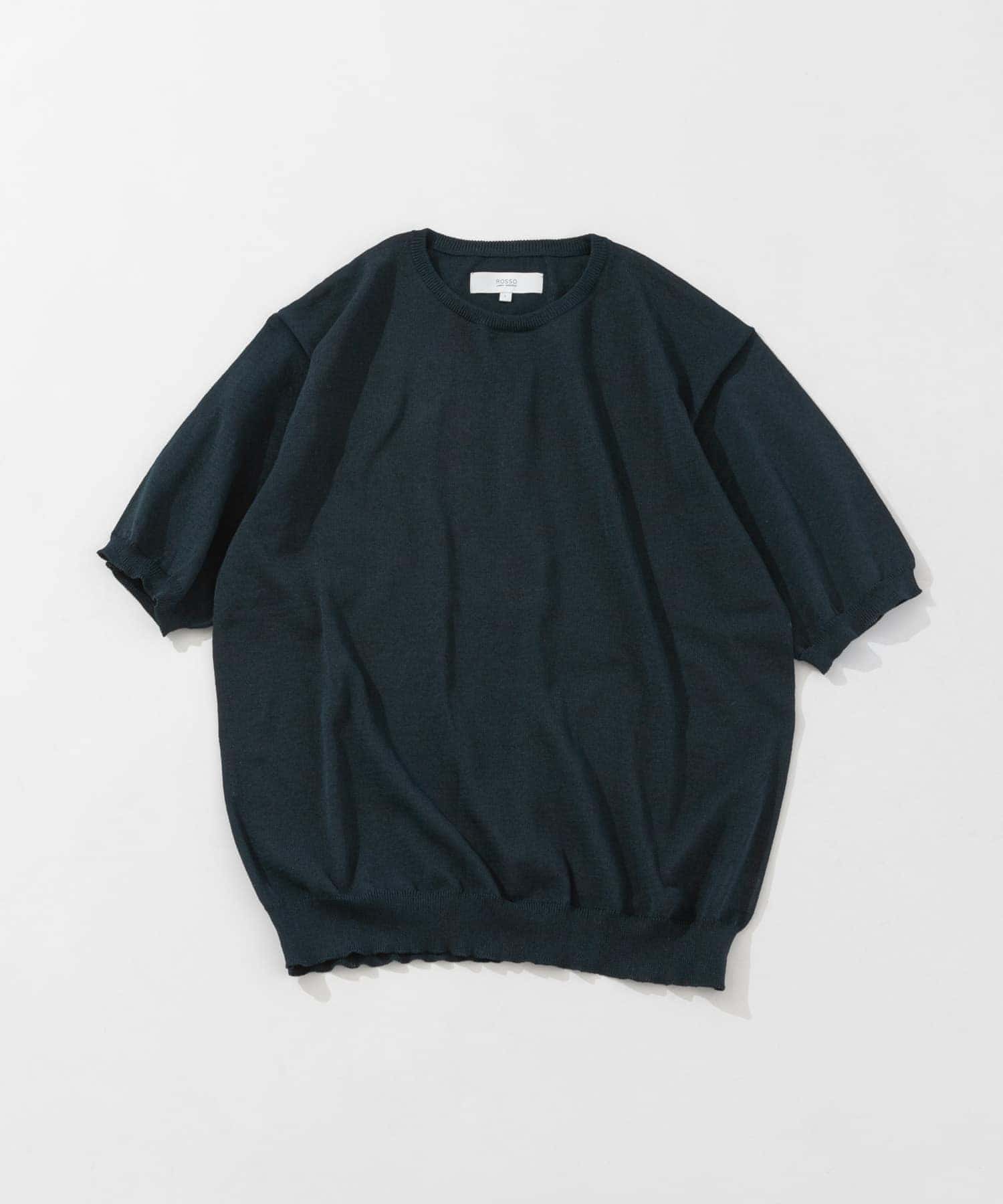 『UR TECH ひやサラクール』AIRDRY半袖クルーニット NAVY L