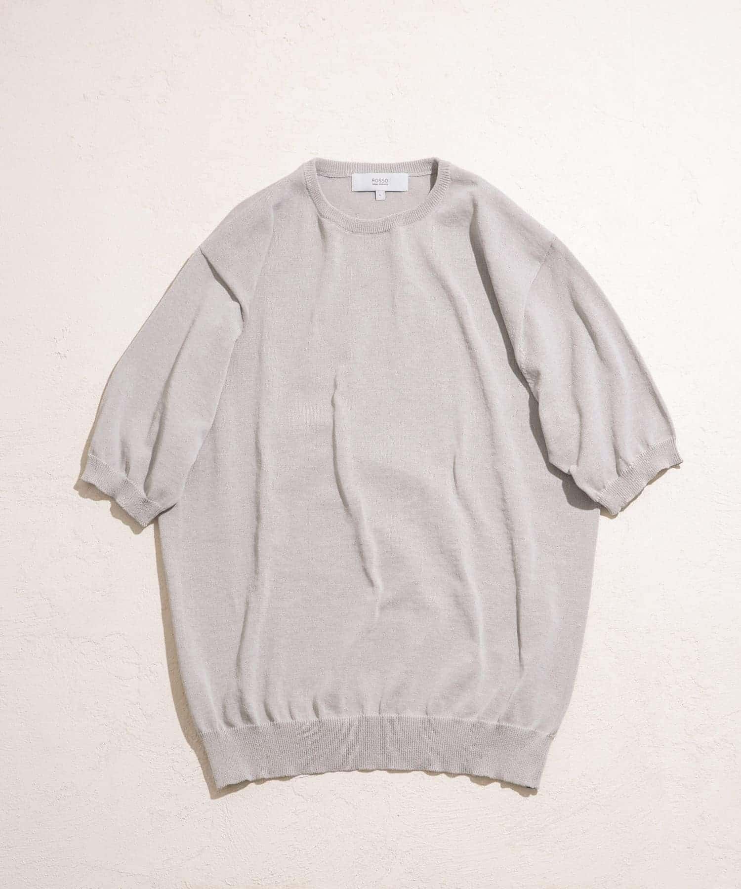『UR TECH ひやサラクール』AIRDRY半袖クルーニット ICE GRAY L