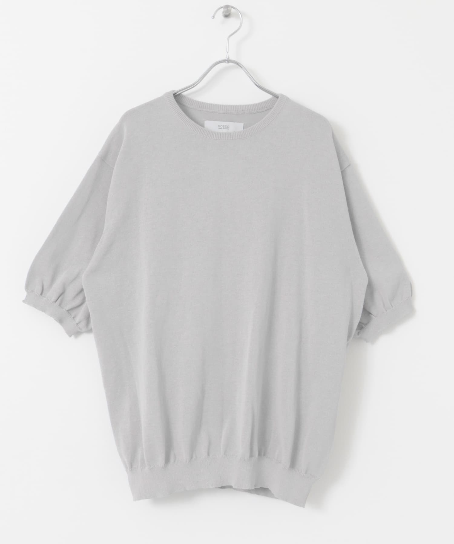 『UR TECH ひやサラクール』AIRDRY半袖クルーニット ICE GRAY M