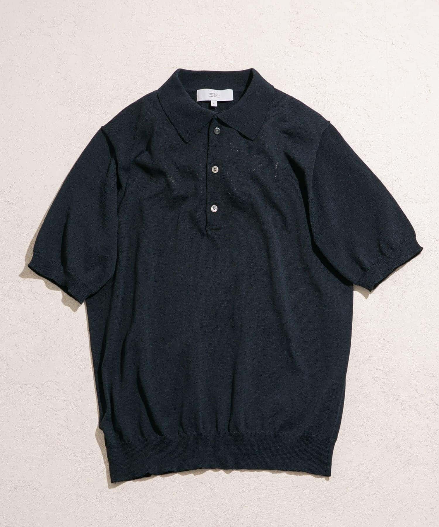 『UR TECH ひやサラクール』AIRDRY半袖ニットポロ NAVY L