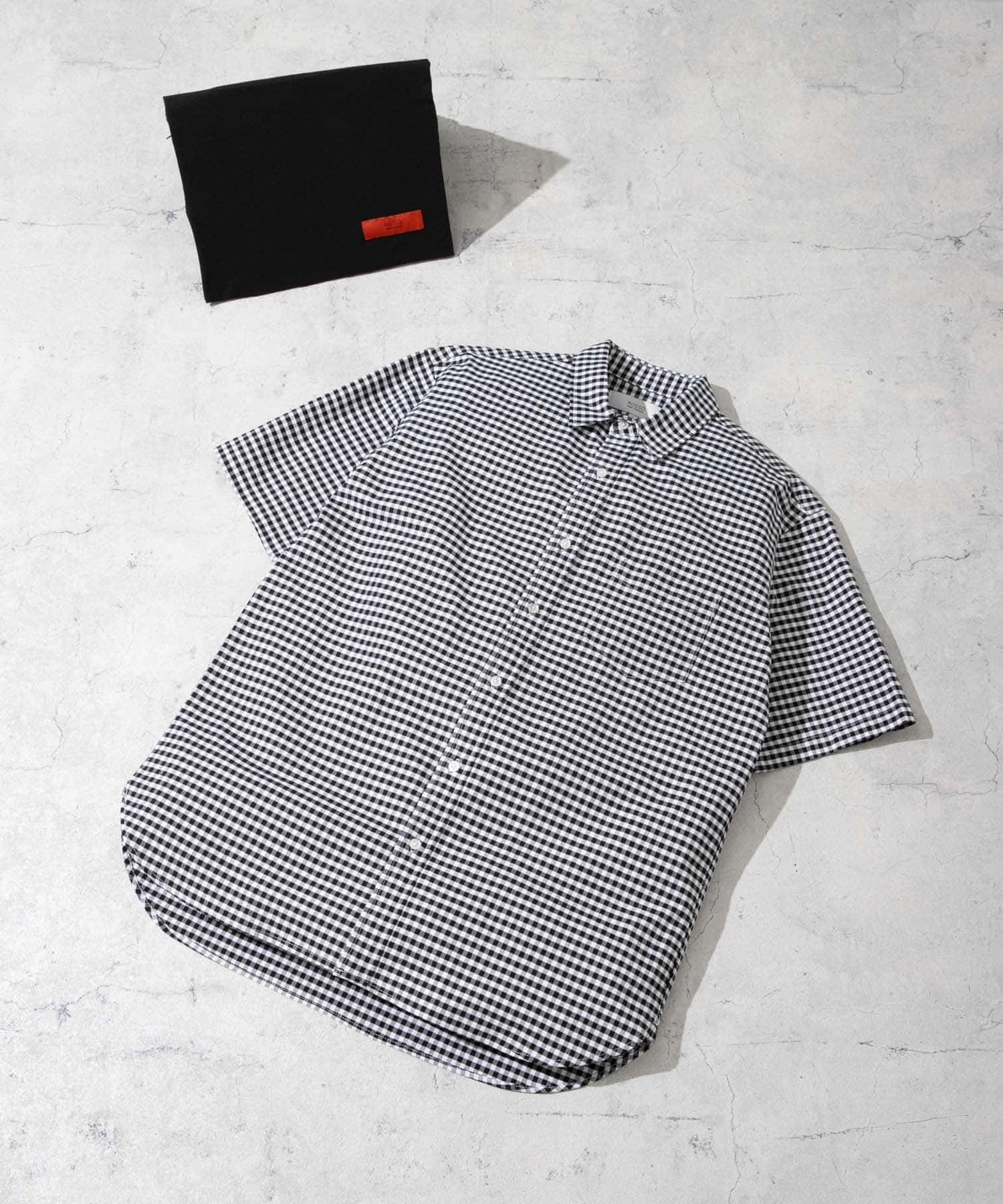 『抗菌/消臭』『XXLサイズあり』ハイパフォーマンスオックス半袖シャツ BLK CHECK S