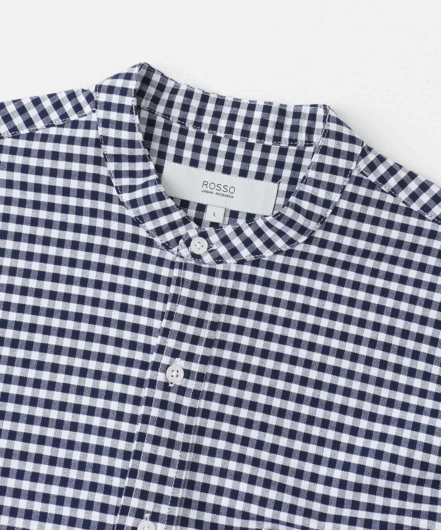 『抗菌/消臭』『XXLサイズあり』ハイパフォーマンスバンドカラー半袖シャツ NAVY CHECK S