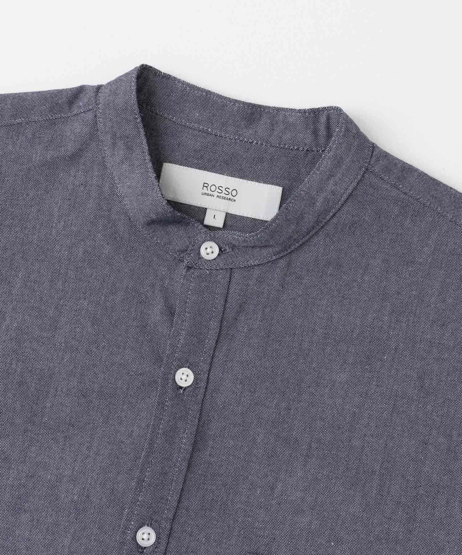 『抗菌/消臭』『XXLサイズあり』ハイパフォーマンスバンドカラー半袖シャツ INDIGO S