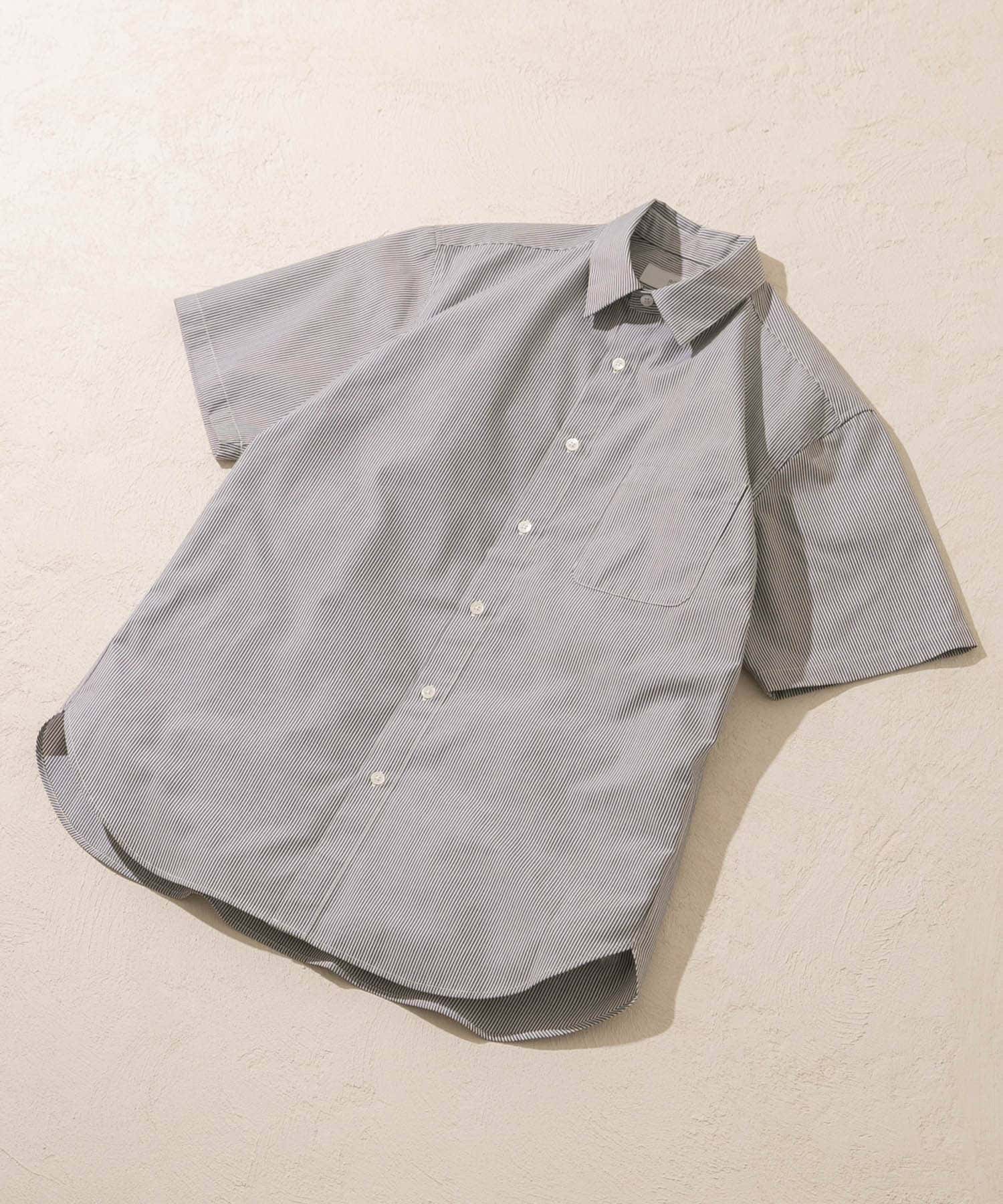 『防シワ/防臭』『XLサイズあり』ハイパフォーマンスブロード半袖シャツ BLK STRIPE S