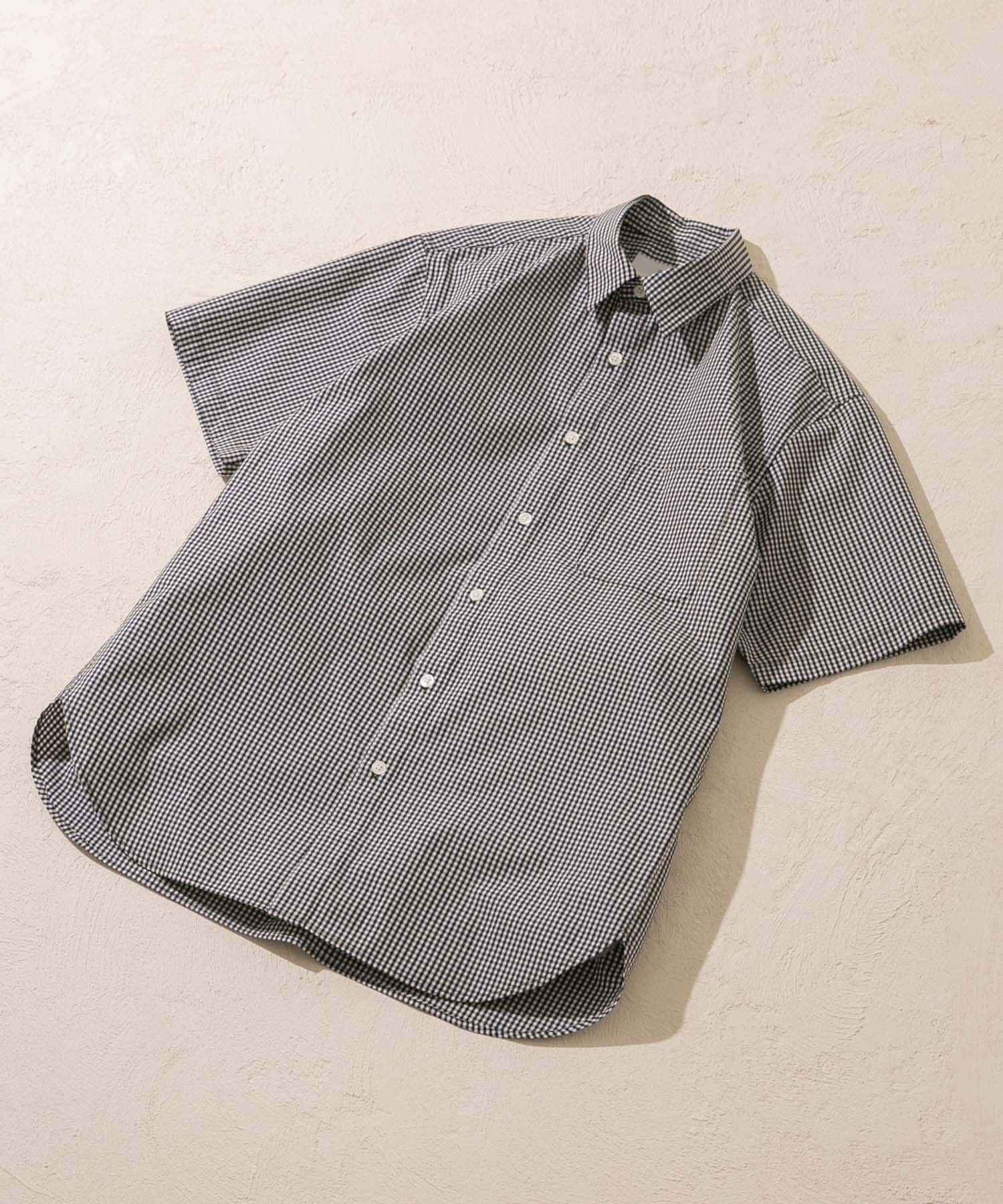 『防シワ/防臭』『XLサイズあり』ハイパフォーマンスブロード半袖シャツ BLK CHECK S