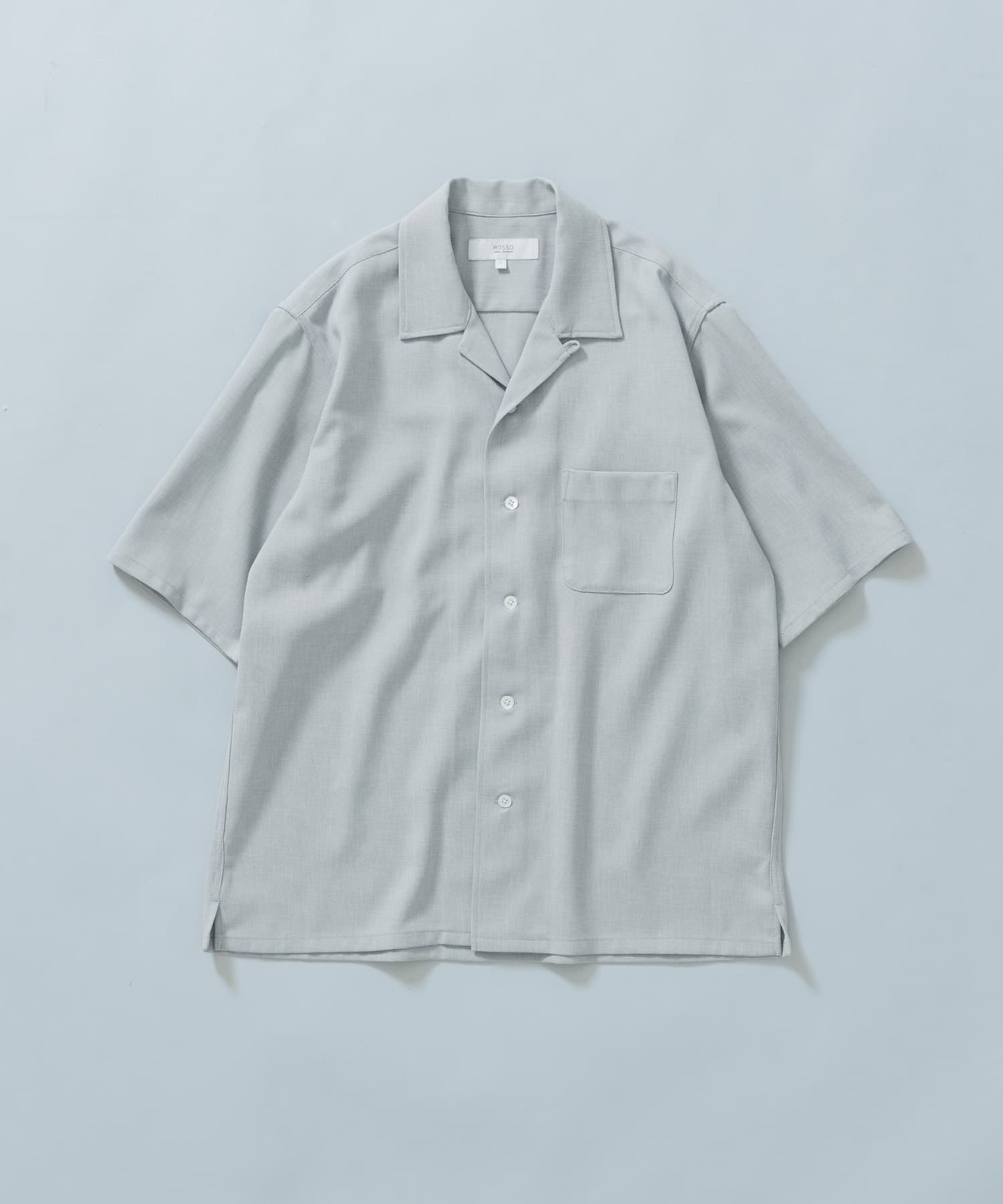 『WEB限定』『セットアップ対応』パナマ風オープンカラー半袖シャツ ICE GRAY L