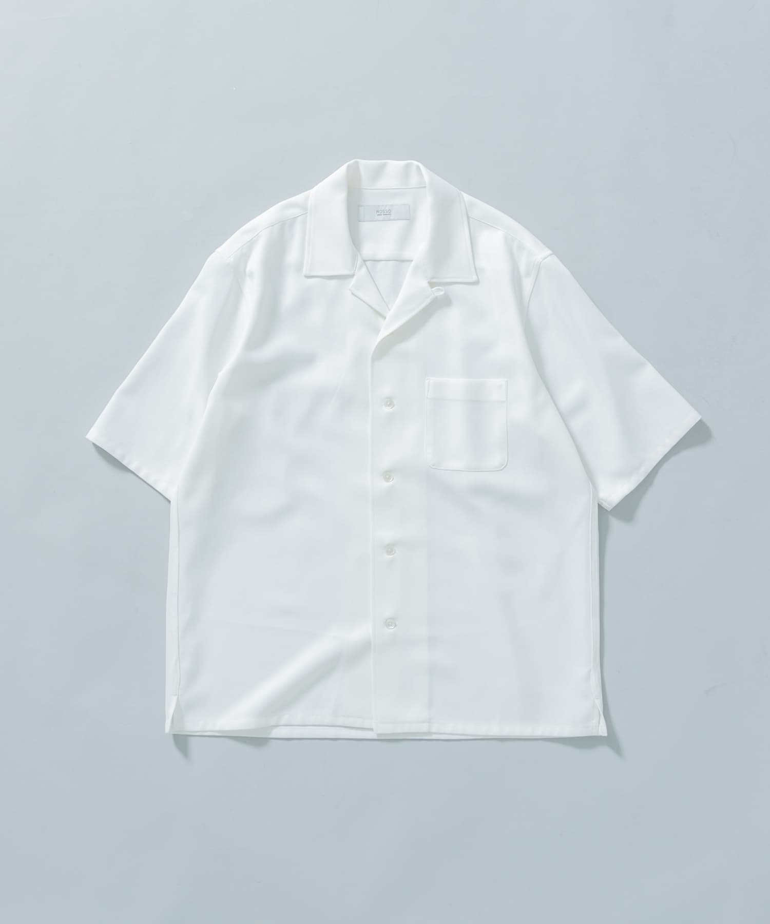 『WEB限定』『セットアップ対応』パナマ風オープンカラー半袖シャツ WHITE M