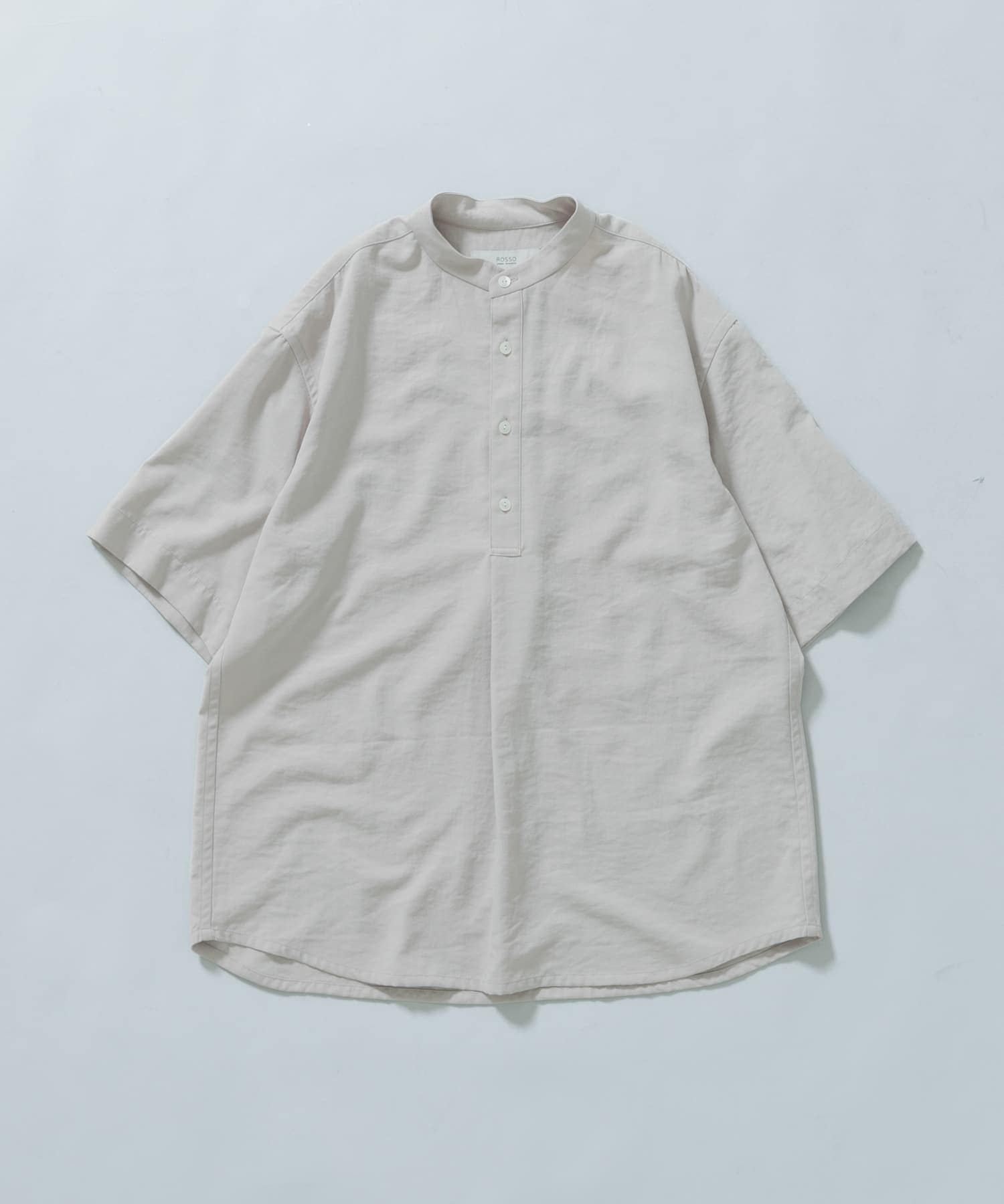 『WEB限定』『セットアップ対応/XLサイズあり』リネンライクバンドカラープルオーバー LIGHT GRAY XL